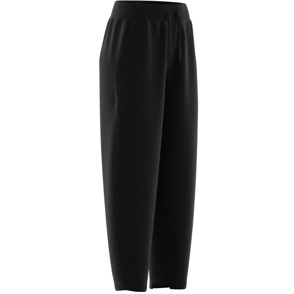 Lounge French Terry Barrel-Leg Pants, Black, , large image number 5
