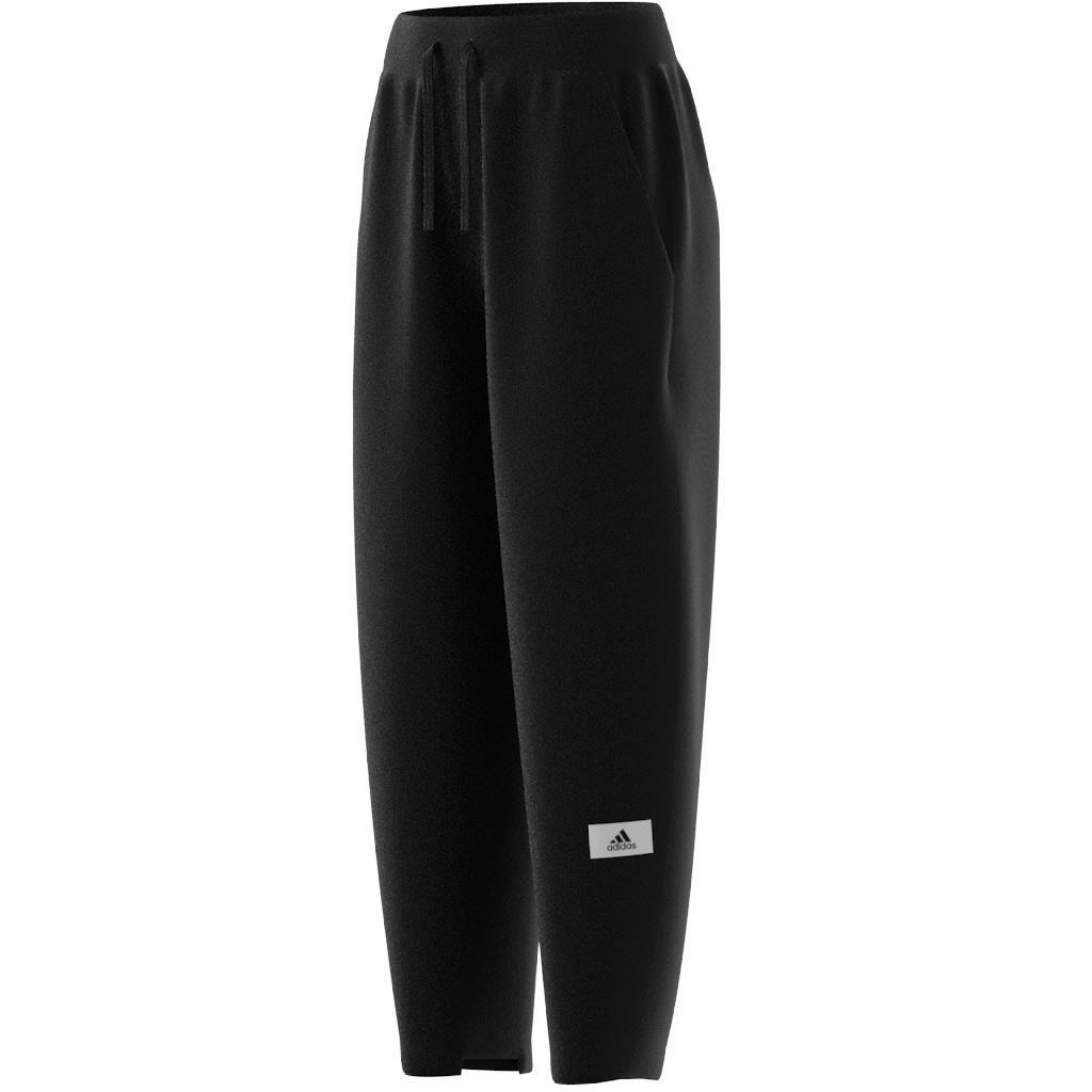 Lounge French Terry Barrel-Leg Pants, Black, , large image number 6