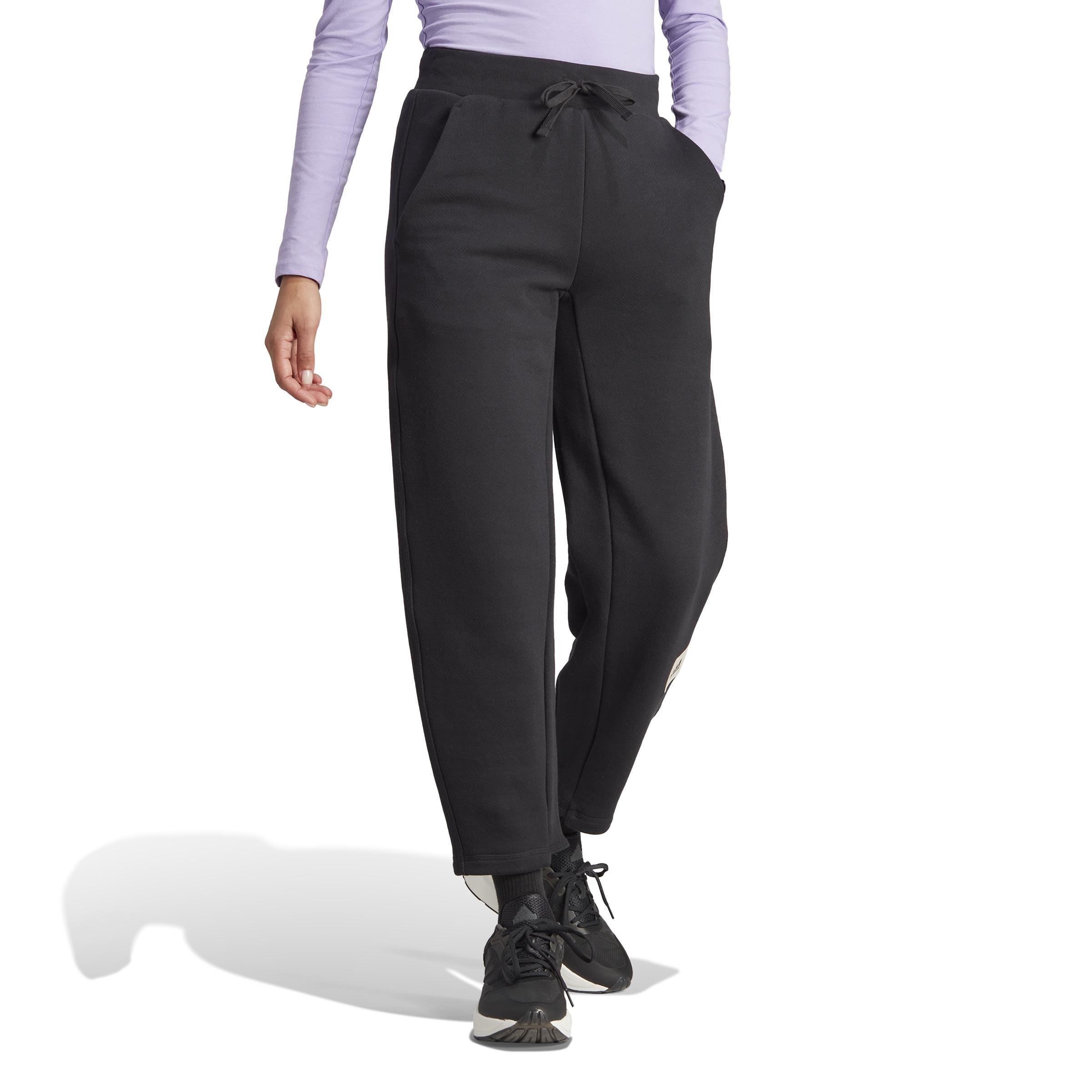 Lounge French Terry Barrel-Leg Pants, Black, , large image number 7