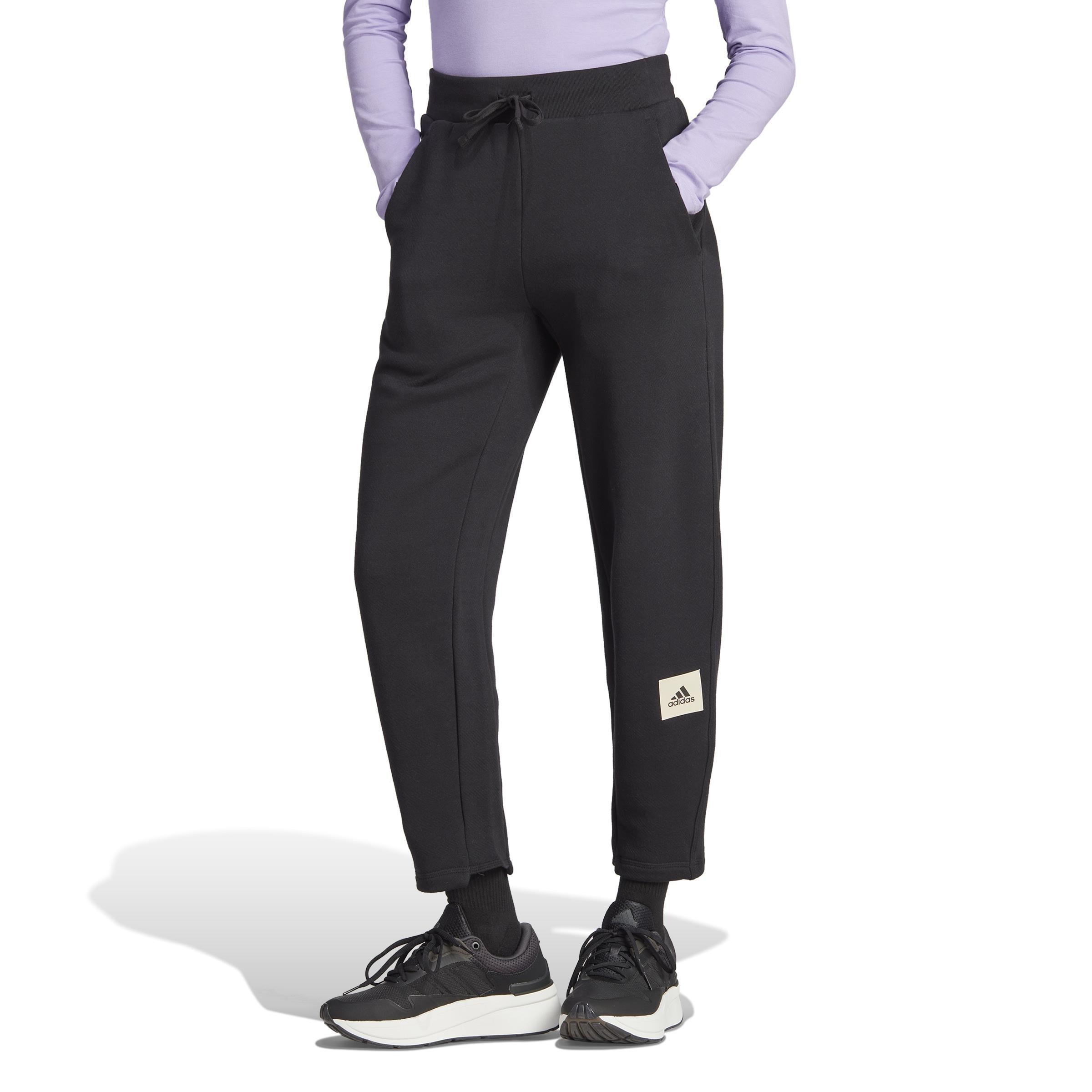 Lounge French Terry Barrel-Leg Pants, Black, , large image number 9