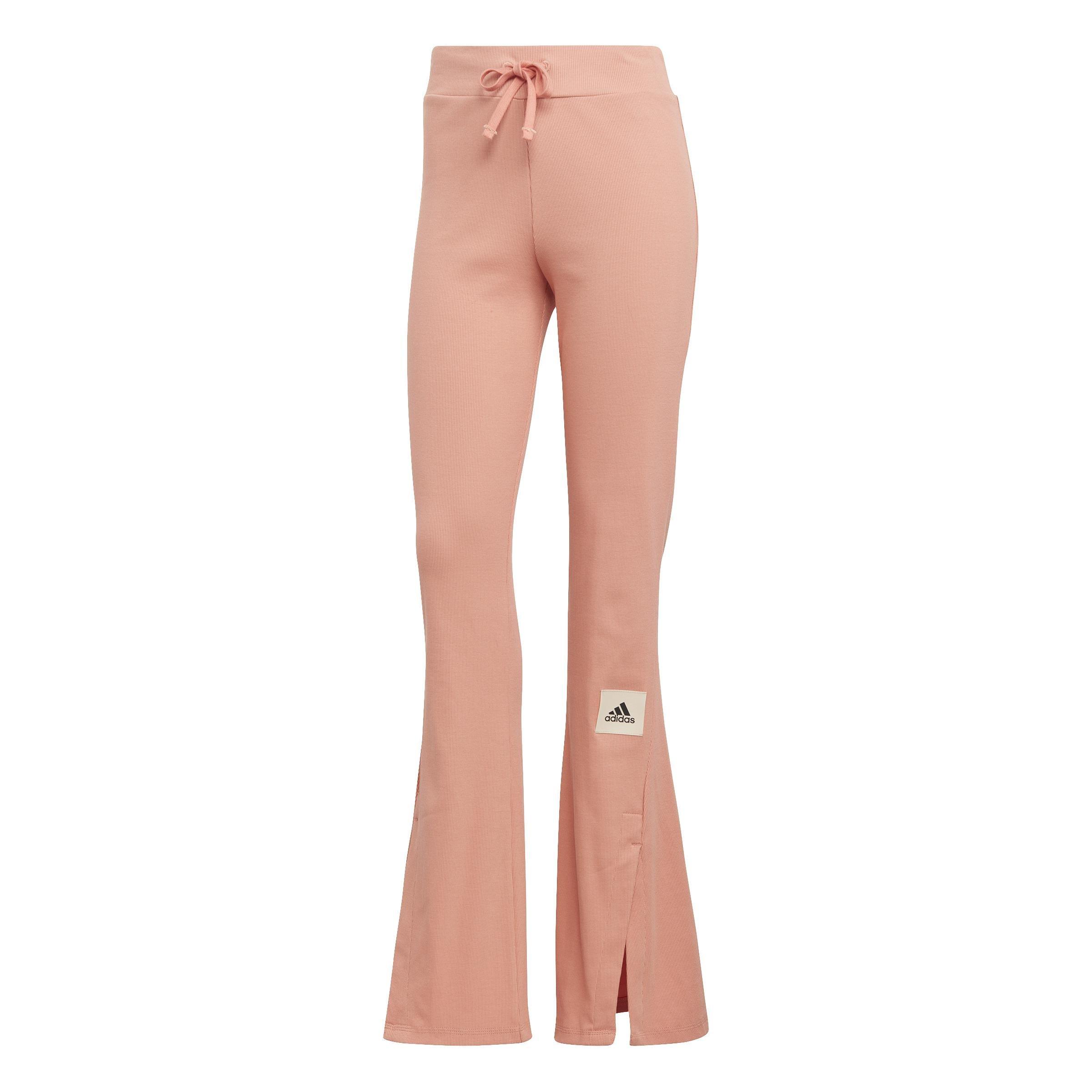 Lounge Ribbed Flared-Leg Joggers, Red, , large image number 1