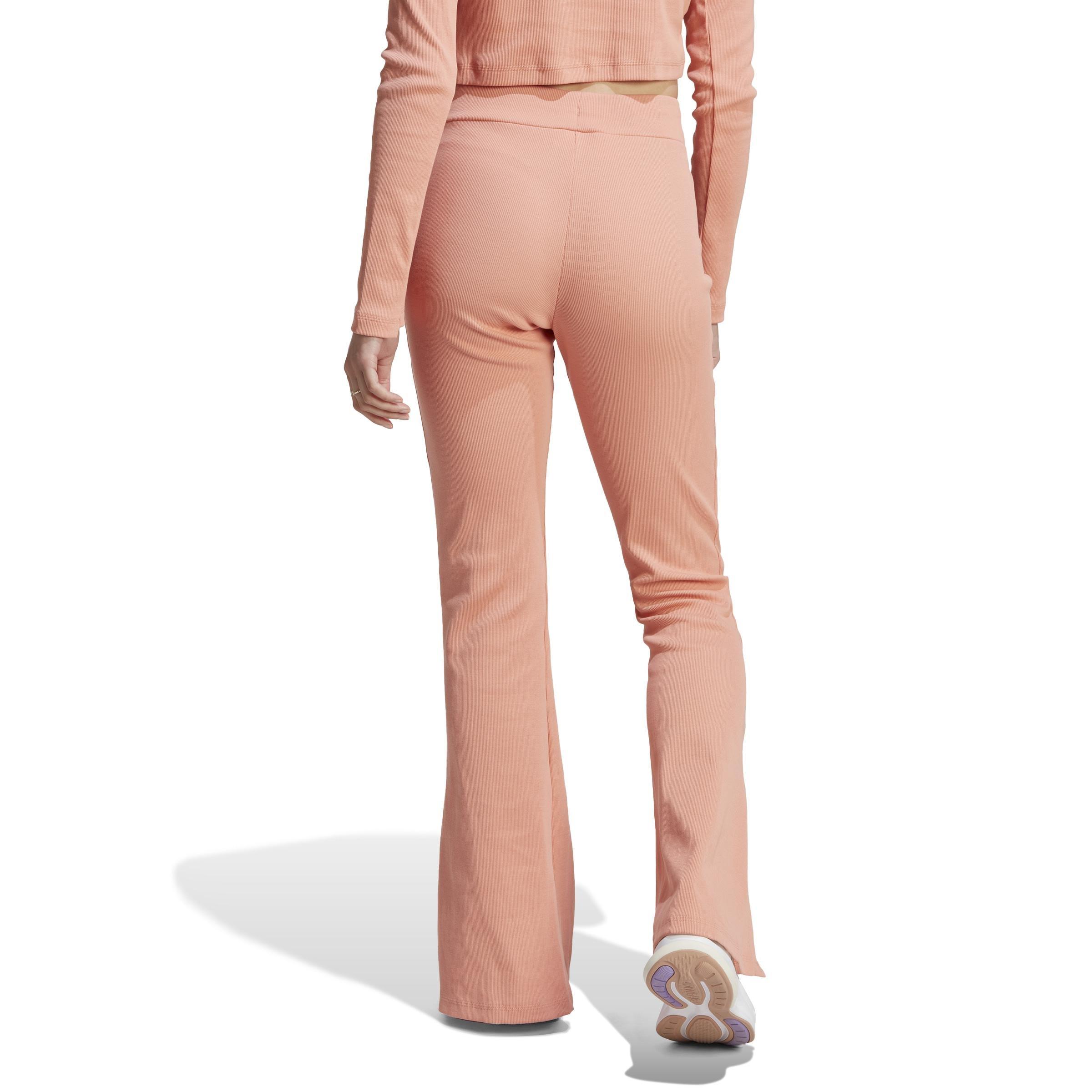 Lounge Ribbed Flared-Leg Joggers, Red, , large image number 2