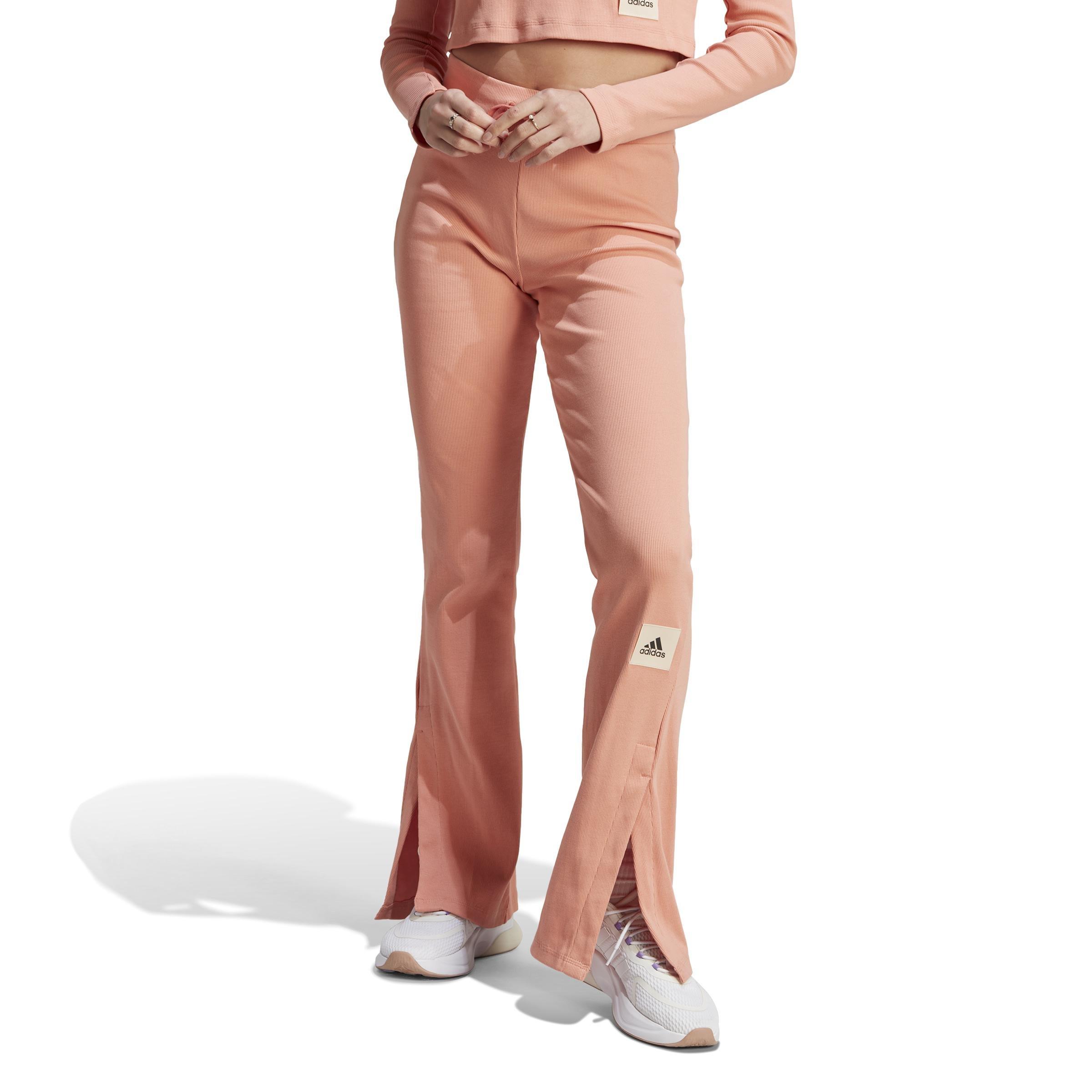 Lounge Ribbed Flared-Leg Joggers, Red, , large image number 14