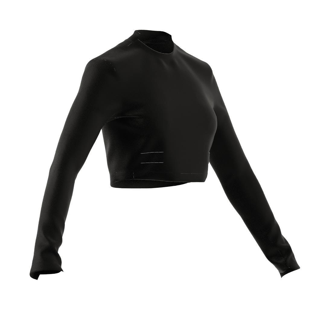 Lounge Ribbed Crop Long-Sleeve Top, Multicolour, A901_ONE, large image number 6