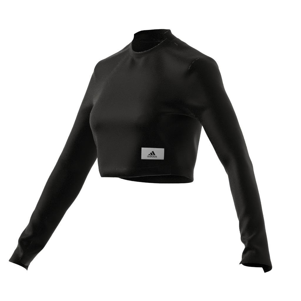 Lounge Ribbed Crop Long-Sleeve Top, Multicolour, A901_ONE, large image number 9