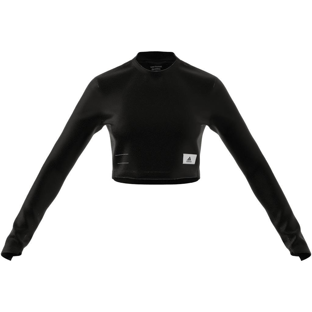 Lounge Ribbed Crop Long-Sleeve Top, Multicolour, A901_ONE, large image number 10