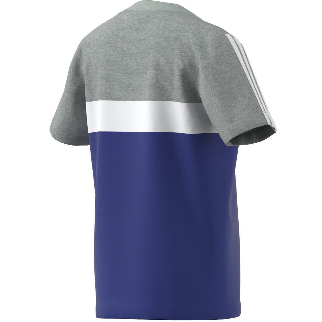 Unisex Tiberio 3-Stripes Colorblock Cotton T-Shirt, Blue, A901_ONE, large image number 8