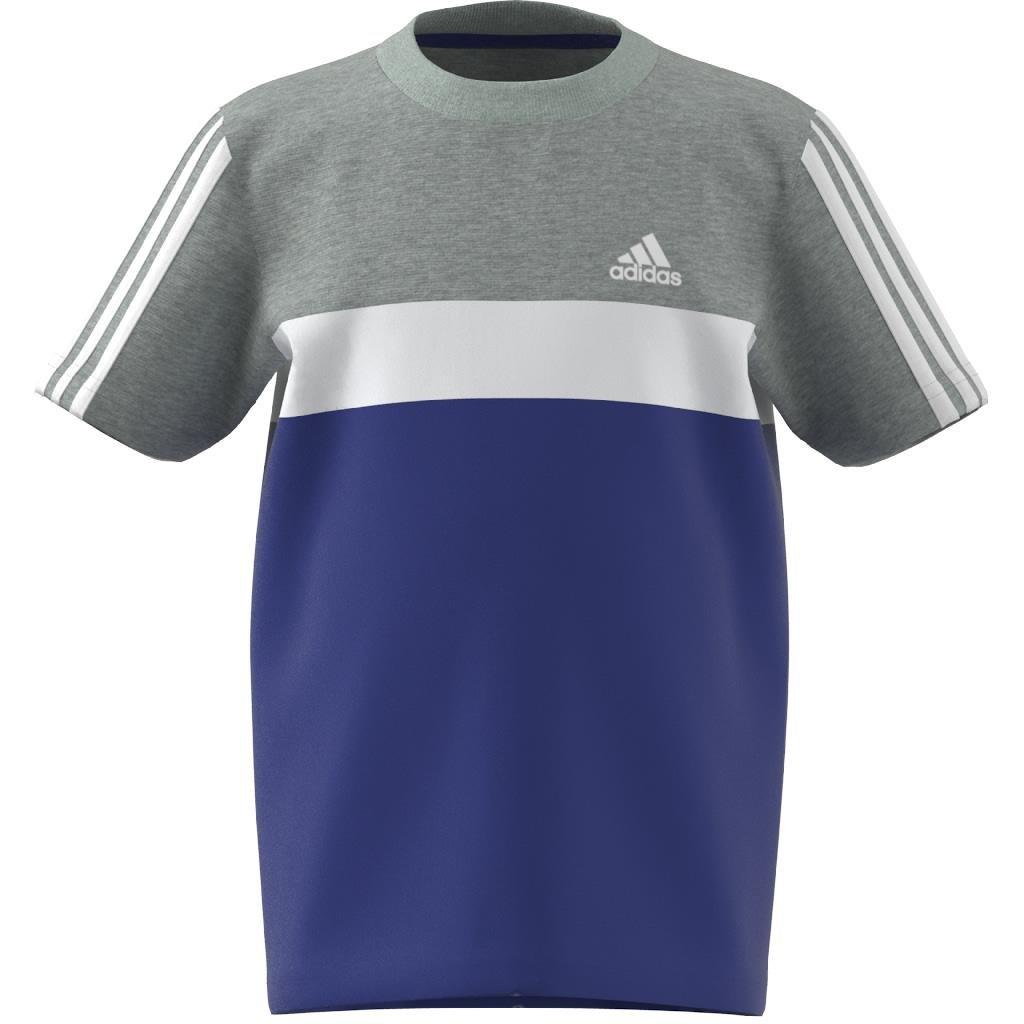 Unisex Tiberio 3-Stripes Colorblock Cotton T-Shirt, Blue, A901_ONE, large image number 11