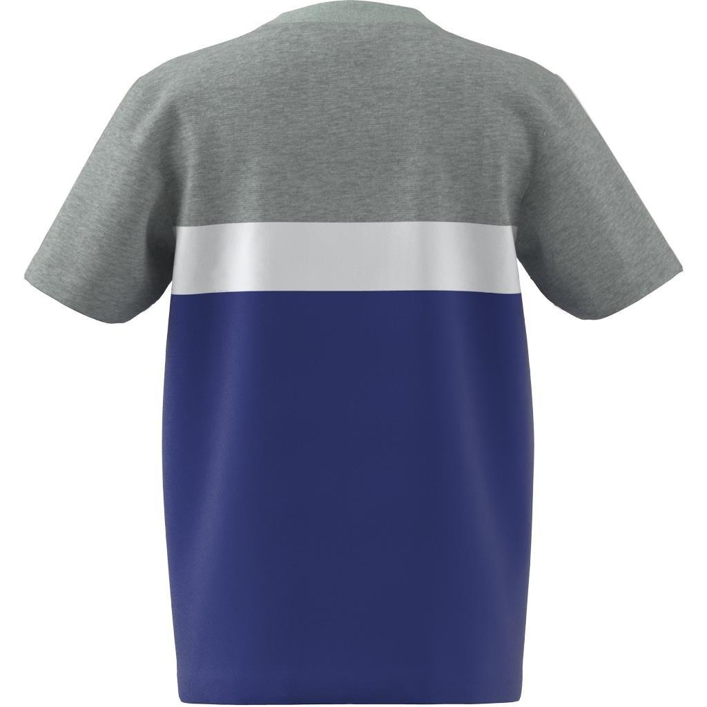 Unisex Kids Tiberio 3-Stripes Colorblock Cotton T-Shirt, Blue, A901_ONE, large image number 13