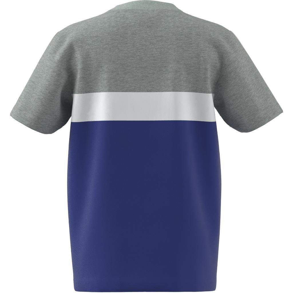 Unisex Tiberio 3-Stripes Colorblock Cotton T-Shirt, Blue, A901_ONE, large image number 13