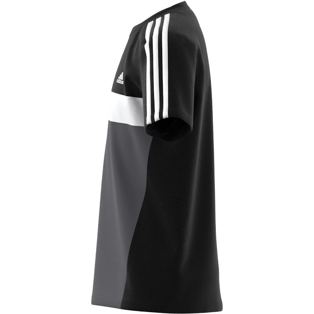 Unisex Kids Tiberio 3-Stripes Colorblock T-Shirt, Black, A901_ONE, large image number 6
