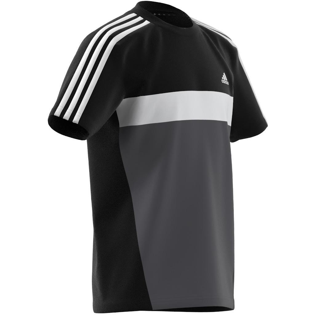 Unisex Kids Tiberio 3-Stripes Colorblock T-Shirt, Black, A901_ONE, large image number 9