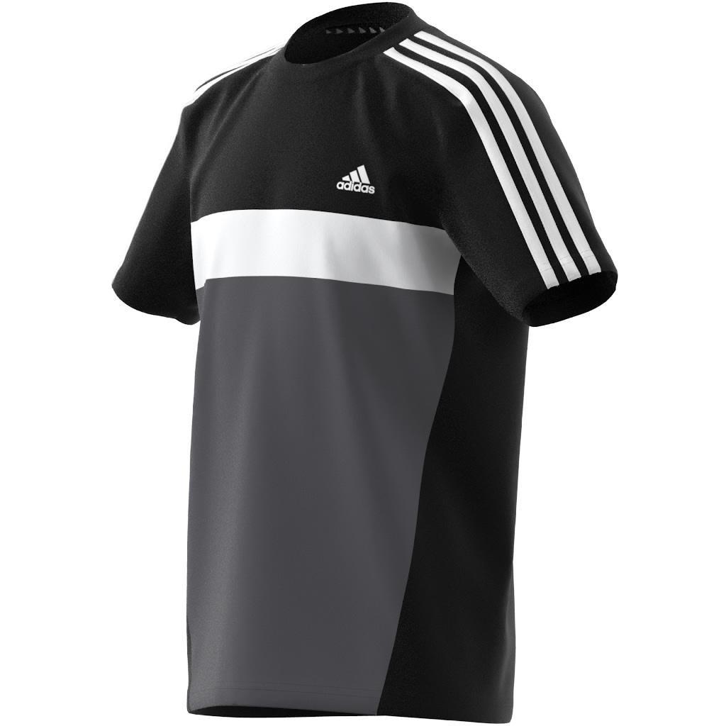 Unisex Kids Tiberio 3-Stripes Colorblock T-Shirt, Black, A901_ONE, large image number 10