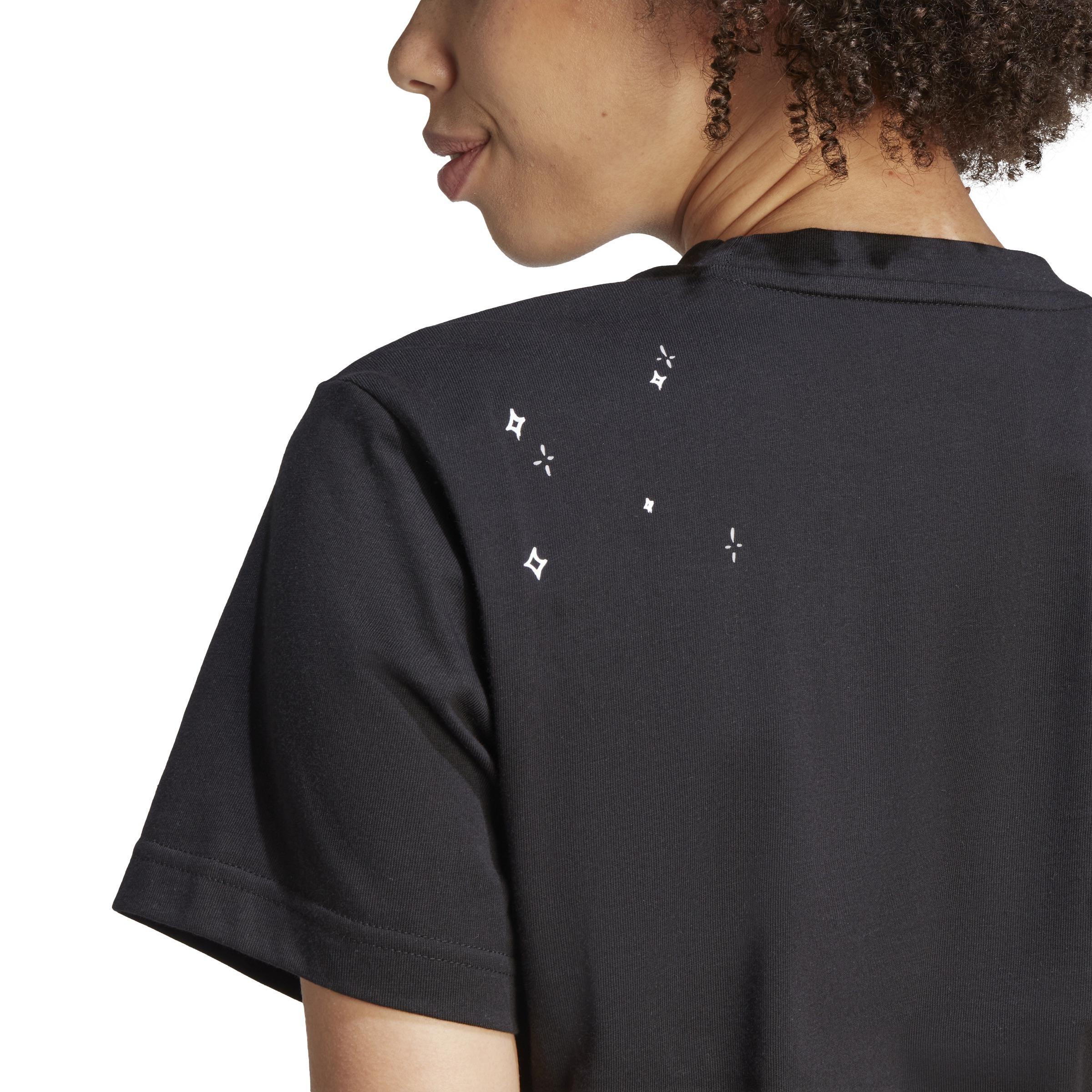 Scribble Embroidery Crop T-Shirt, Black, A901_ONE, large image number 5