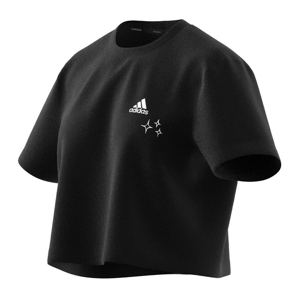 Scribble Embroidery Crop T-Shirt, Black, A901_ONE, large image number 11