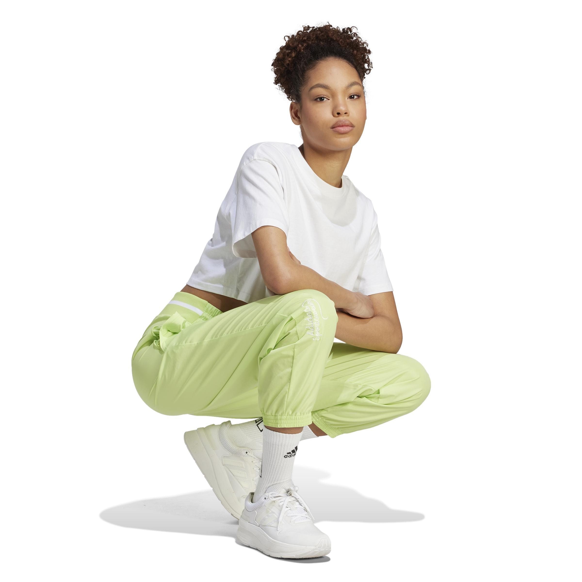 Scribble Woven Tracksuit Bottoms, Green, , large image number 8