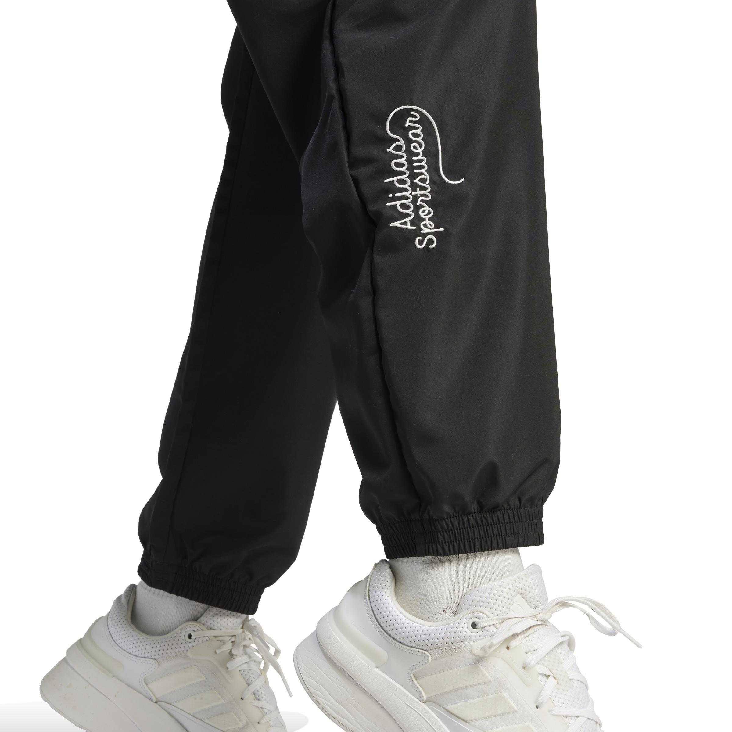 Scribble Woven Tracksuit Bottoms, Black, A901_ONE, large image number 3