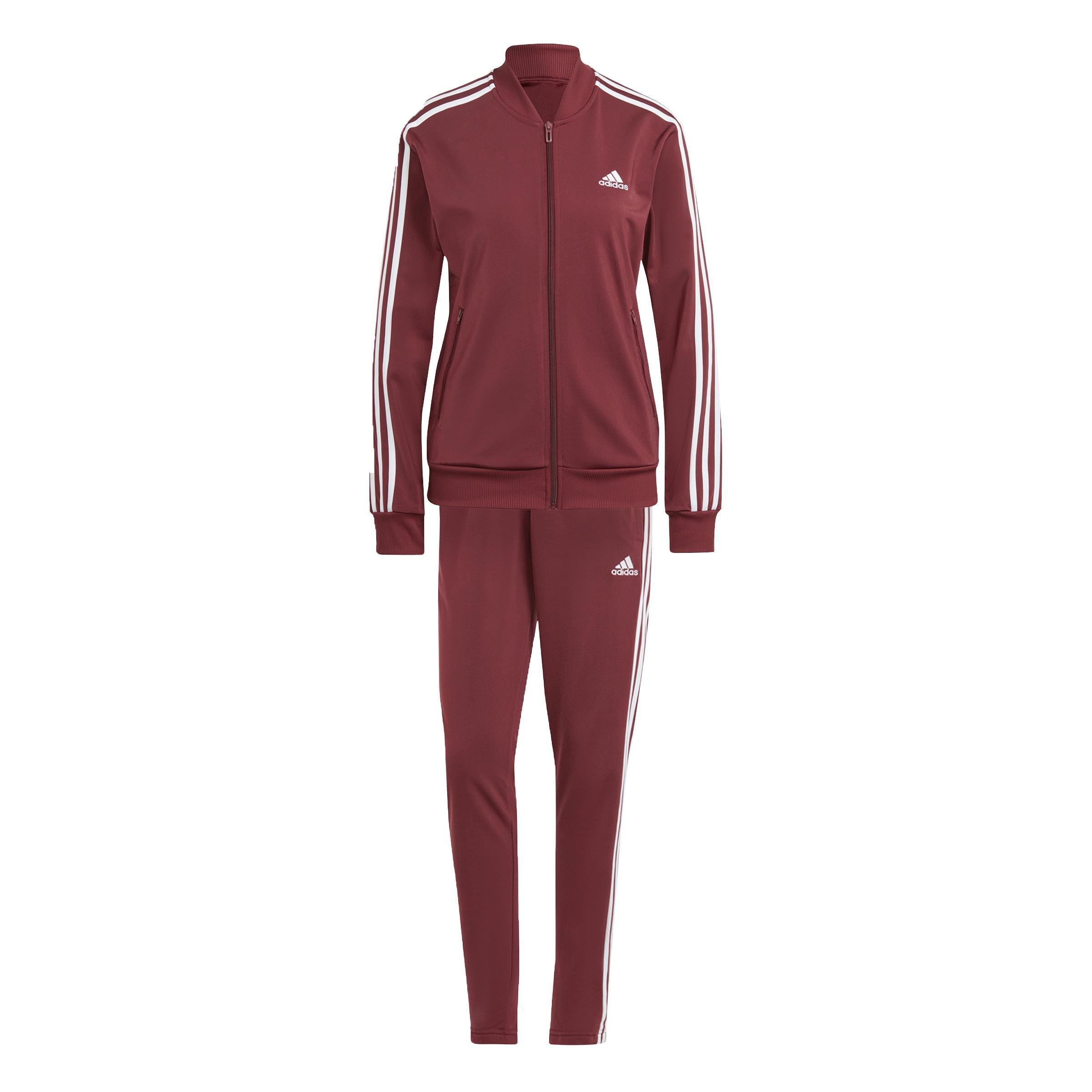 Essentials 3-Stripes Tracksuit, Red, , large image number 0