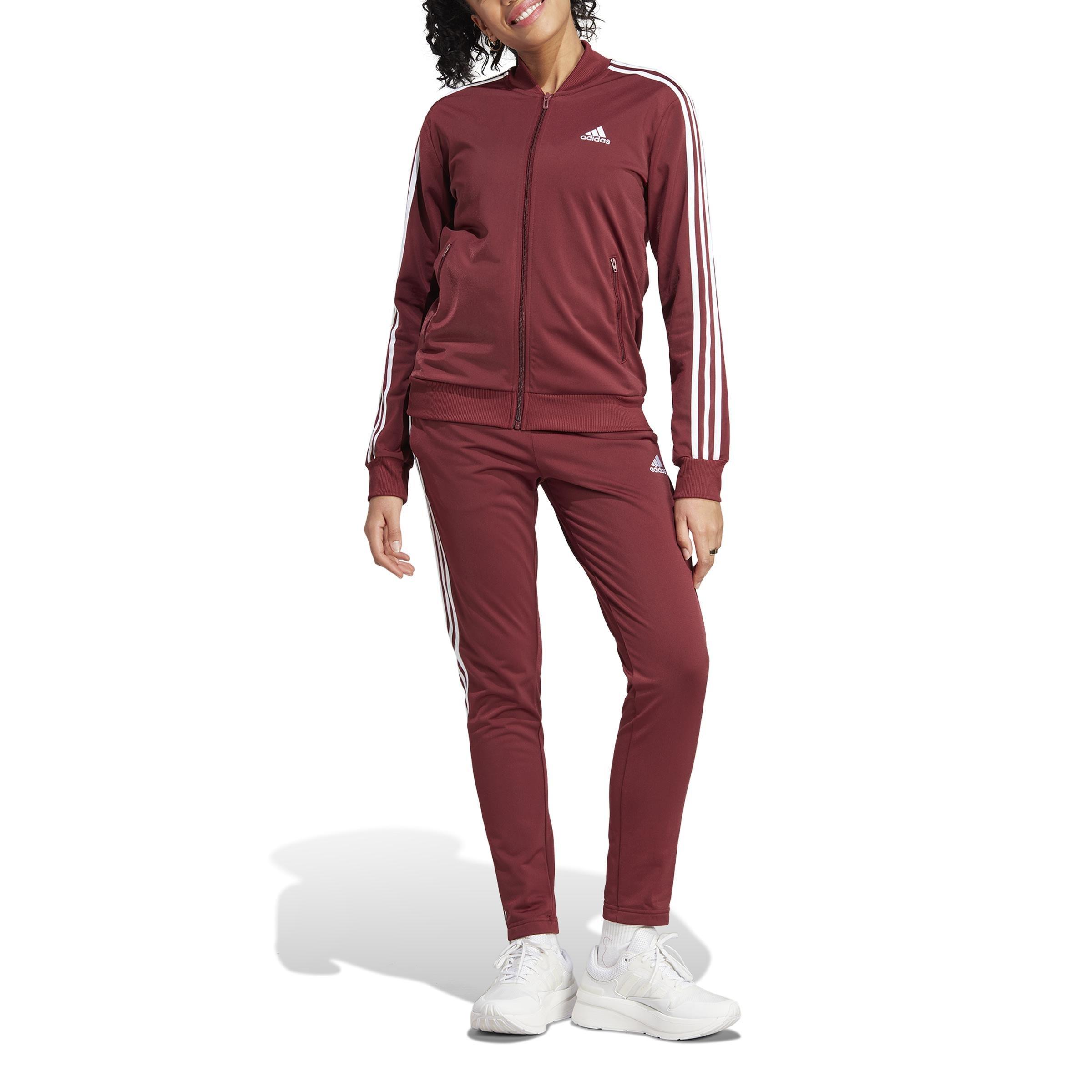 Essentials 3-Stripes Tracksuit, Red, , large image number 1