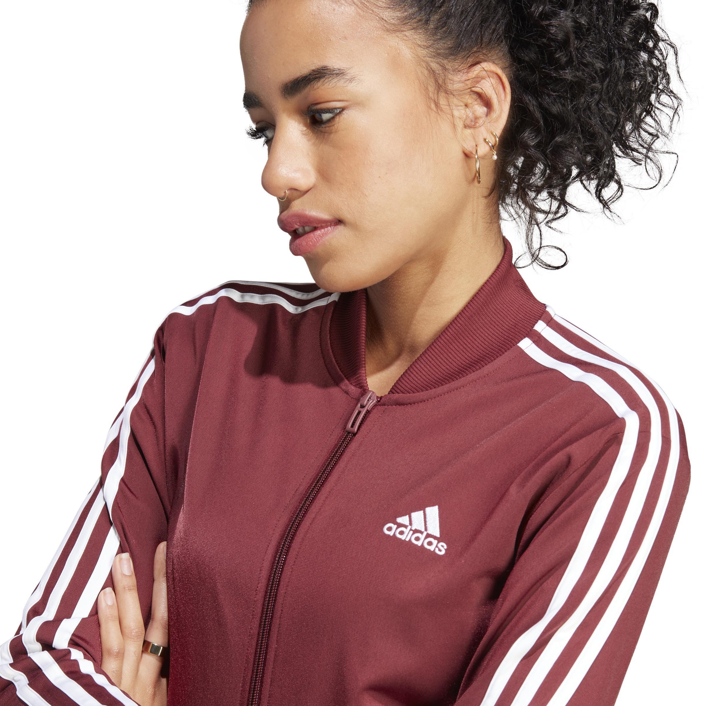 Essentials 3-Stripes Tracksuit, Red, , large image number 4