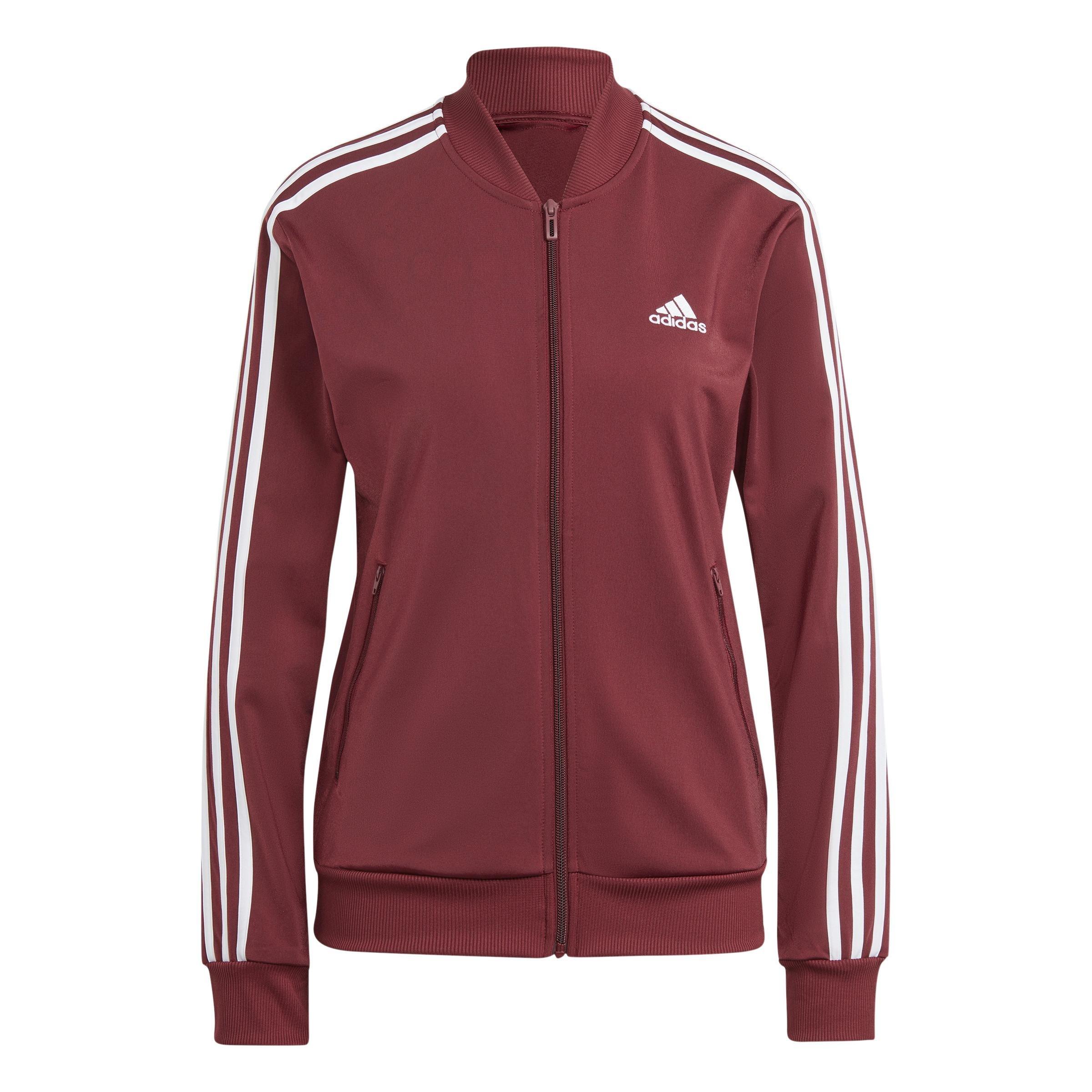Essentials 3-Stripes Tracksuit, Red, , large image number 9