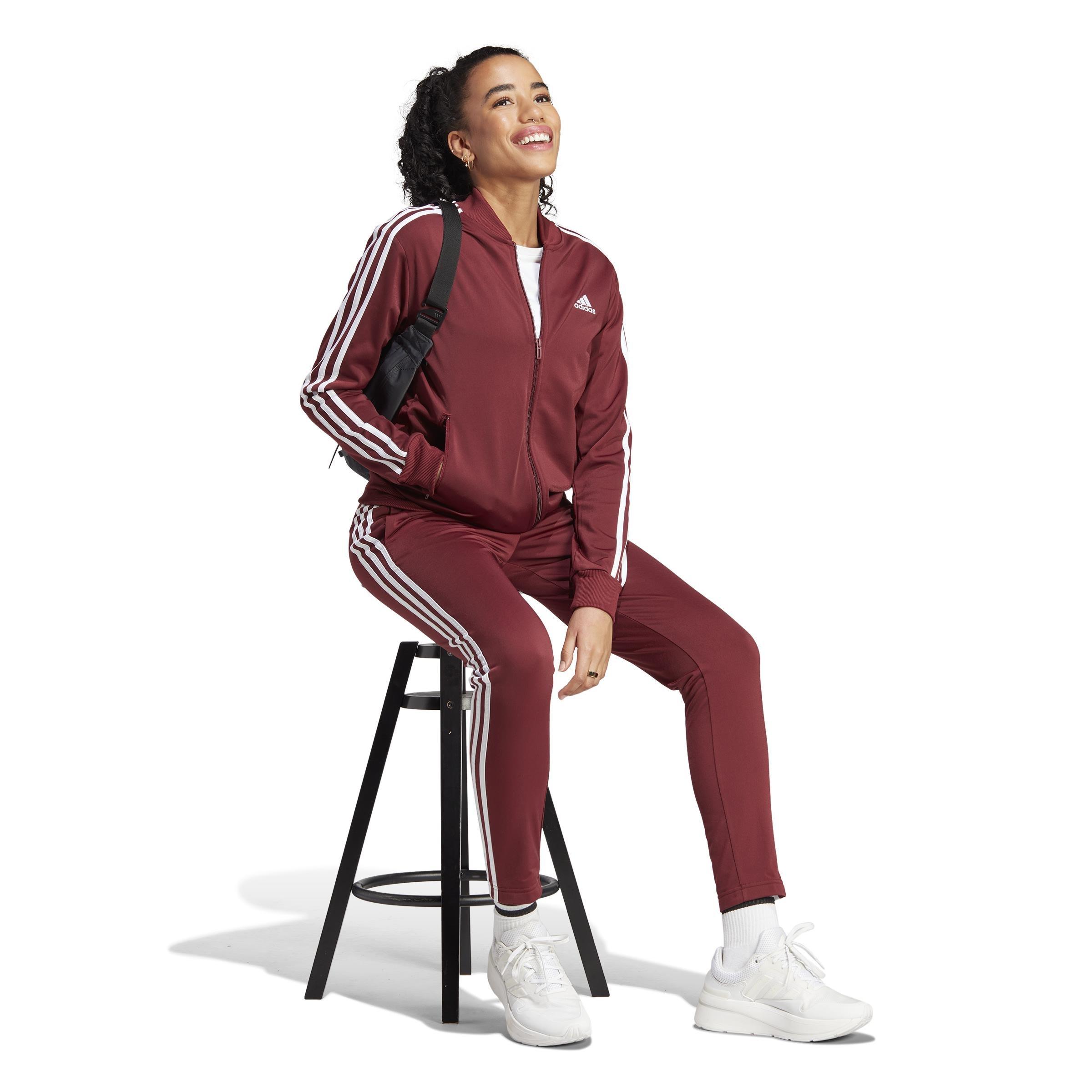 Essentials 3-Stripes Tracksuit, Red, , large image number 13