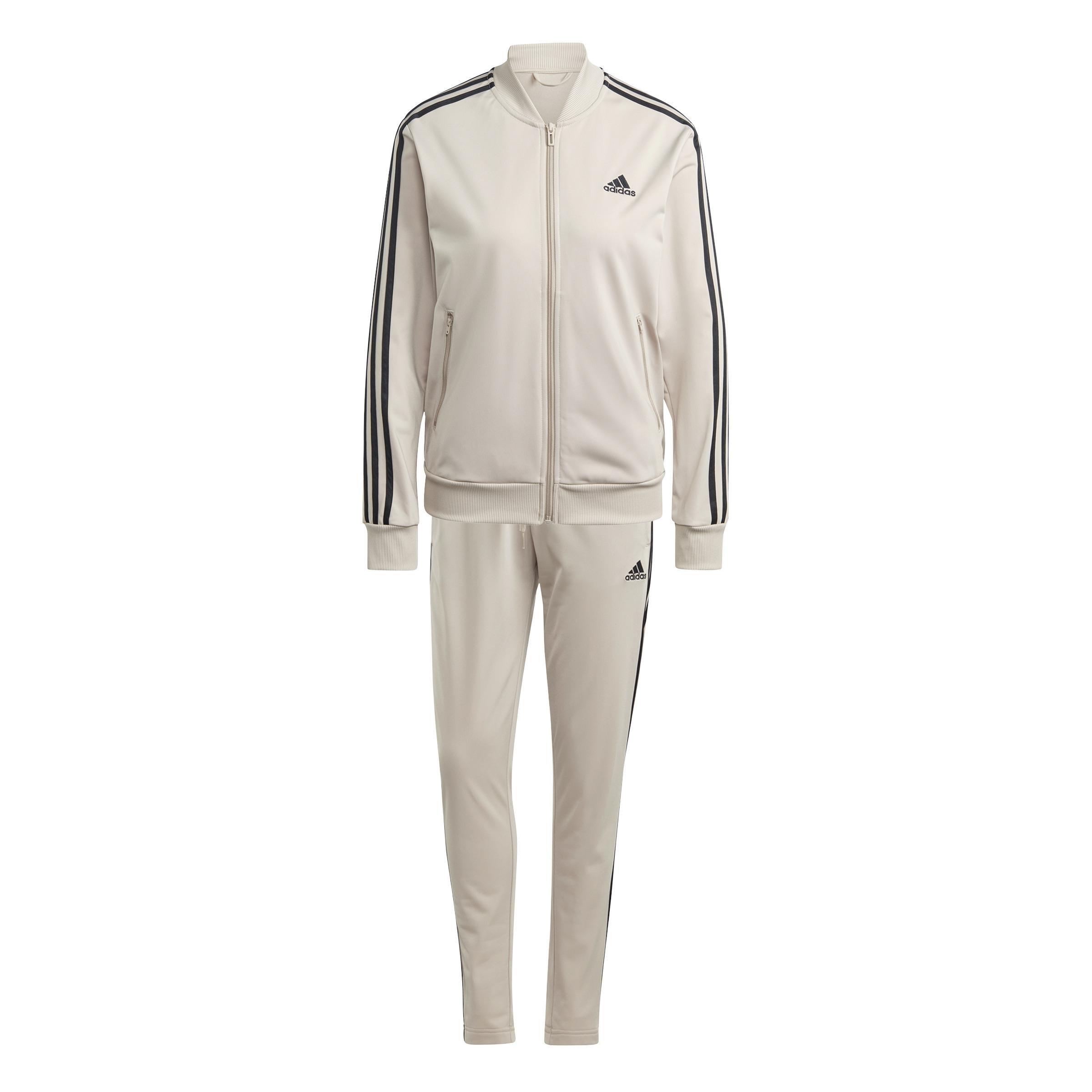 Essentials 3-Stripes Tracksuit, Beige, , large image number 1