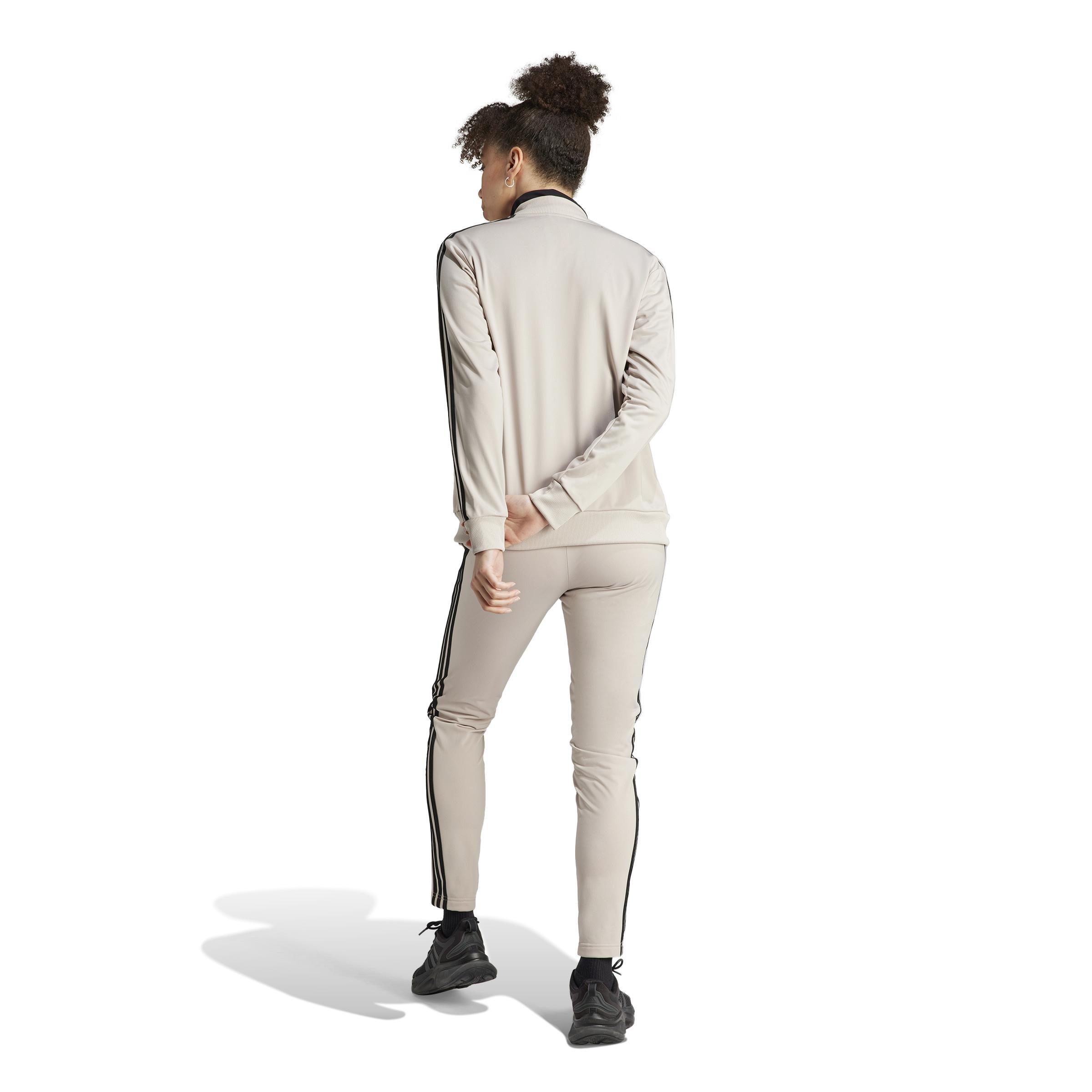 Essentials 3-Stripes Tracksuit, Beige, , large image number 2