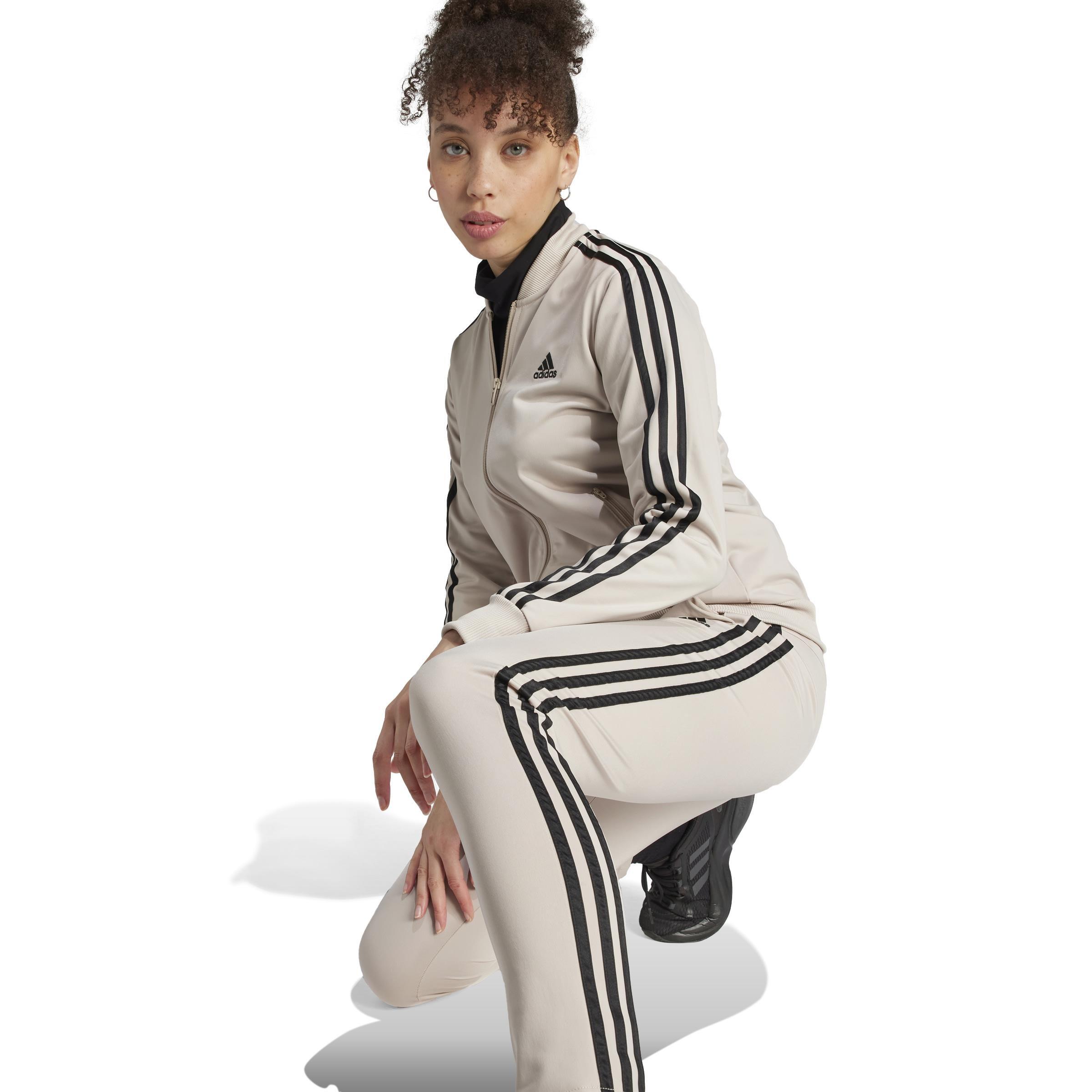Essentials 3-Stripes Tracksuit, Beige, , large image number 3