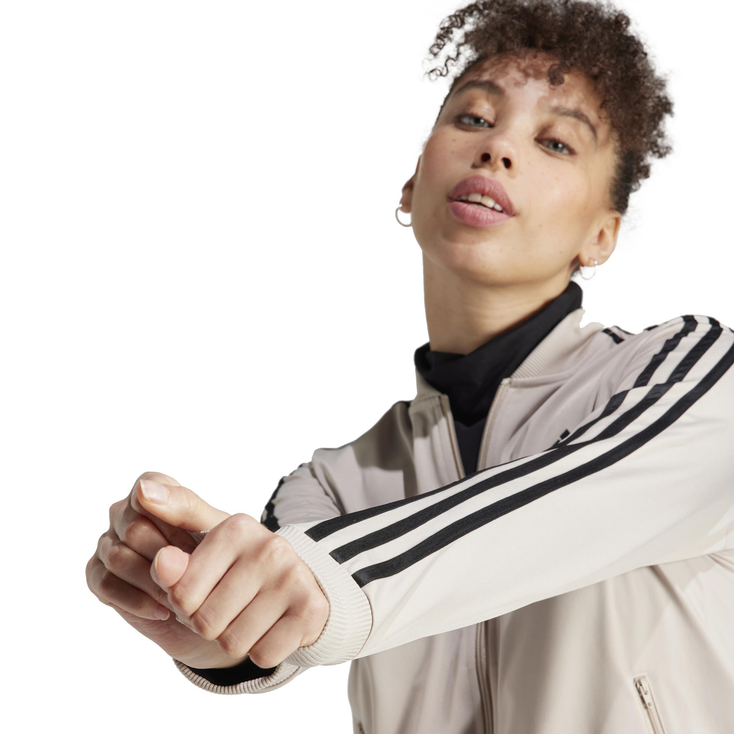 Essentials 3-Stripes Tracksuit, Beige, , large image number 4