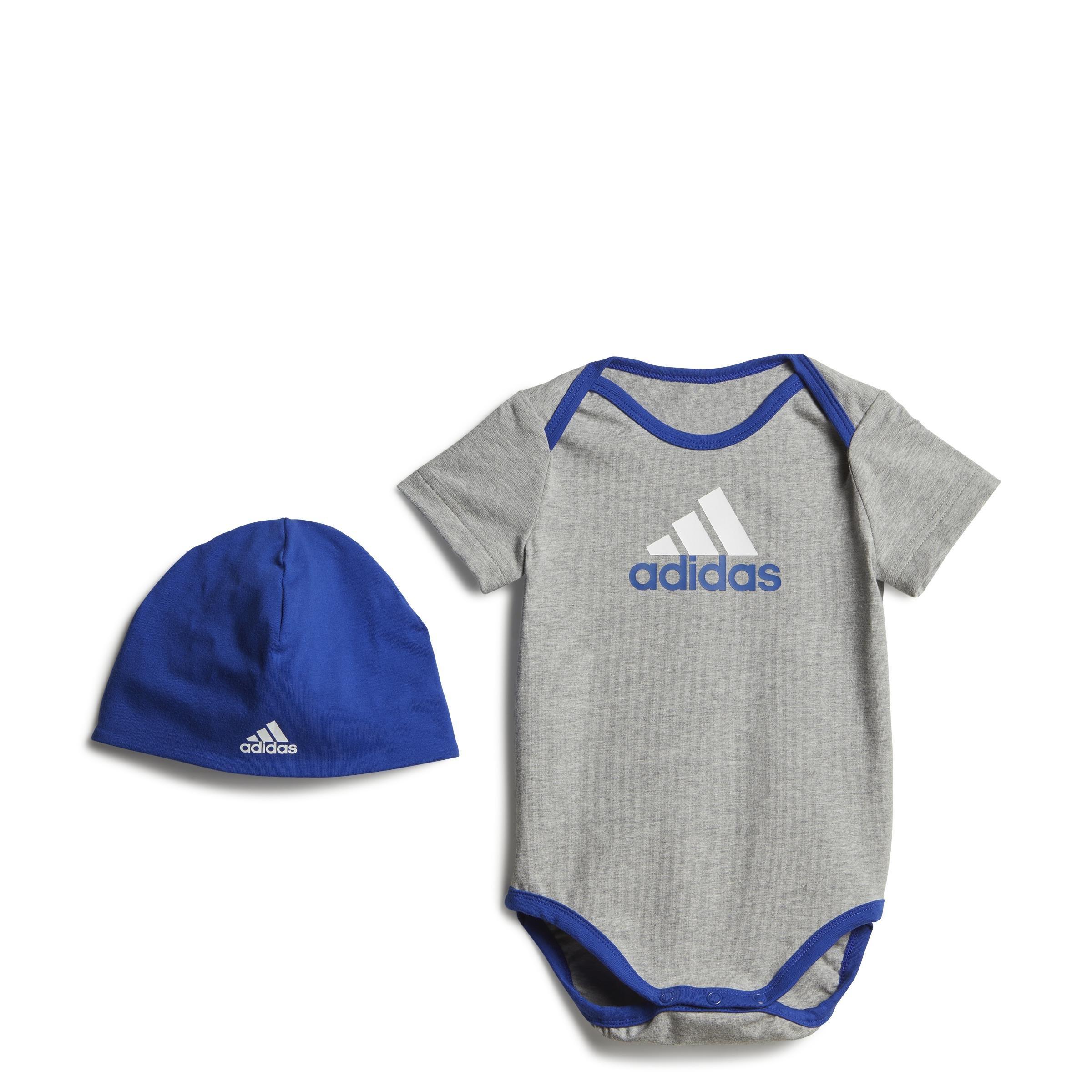 Unisex Kids Essentials Bodysuit And Beanie Gift Set, Grey, , large image number 0