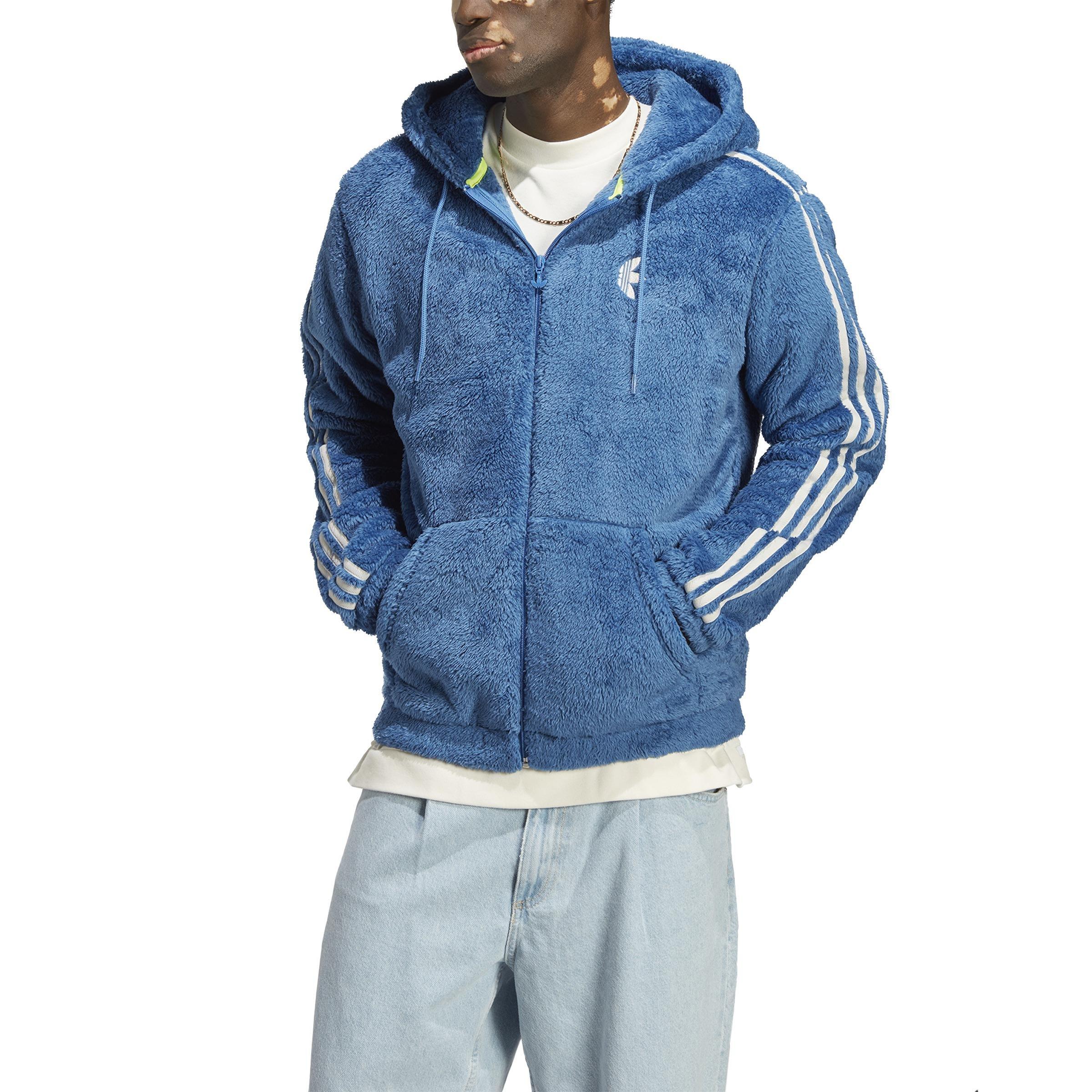 Indigo Herz Fur Hoodie, Blue, A901_ONE, large image number 0