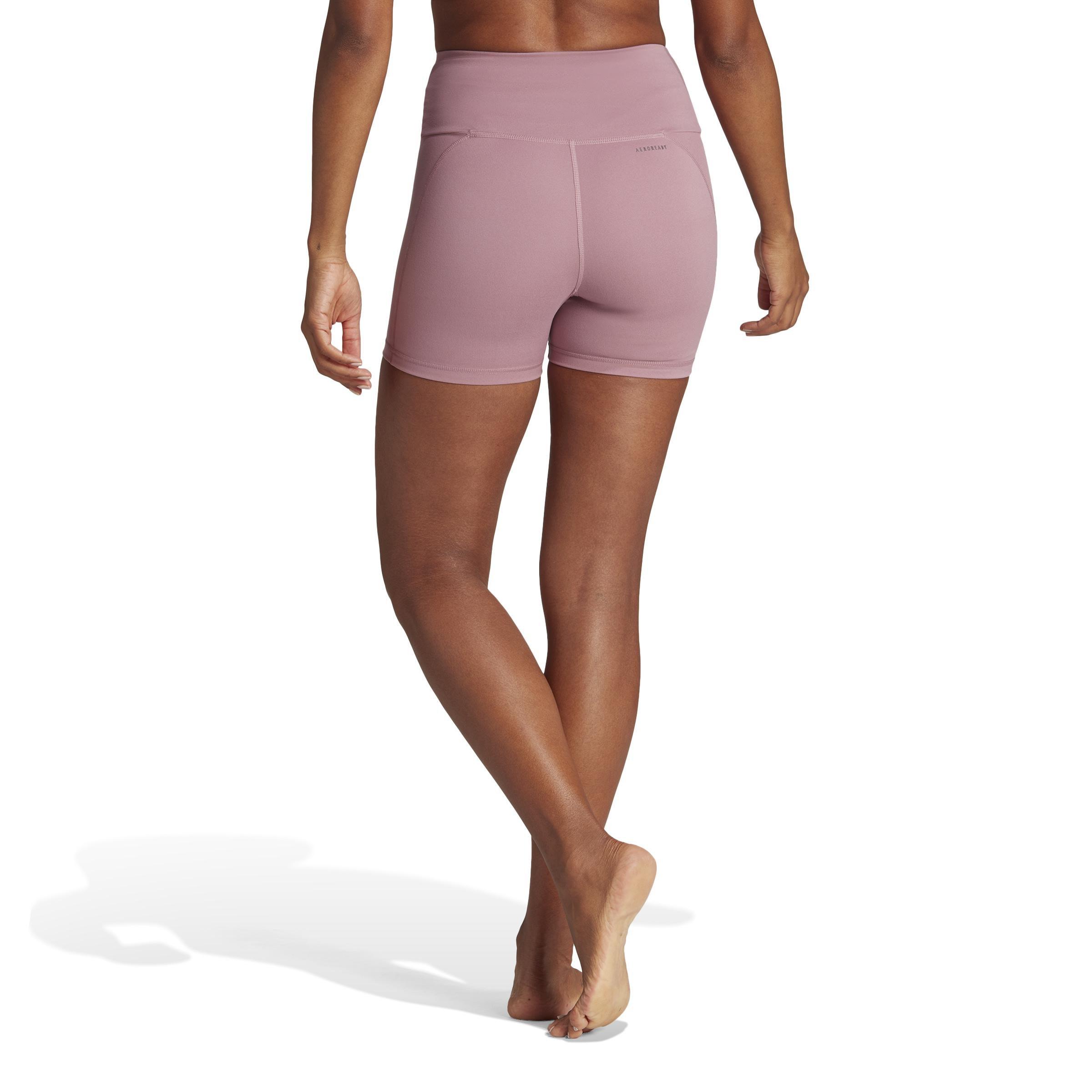 Yoga Essentials High-Waisted Short Leggings, Pink, A901_ONE, large image number 2