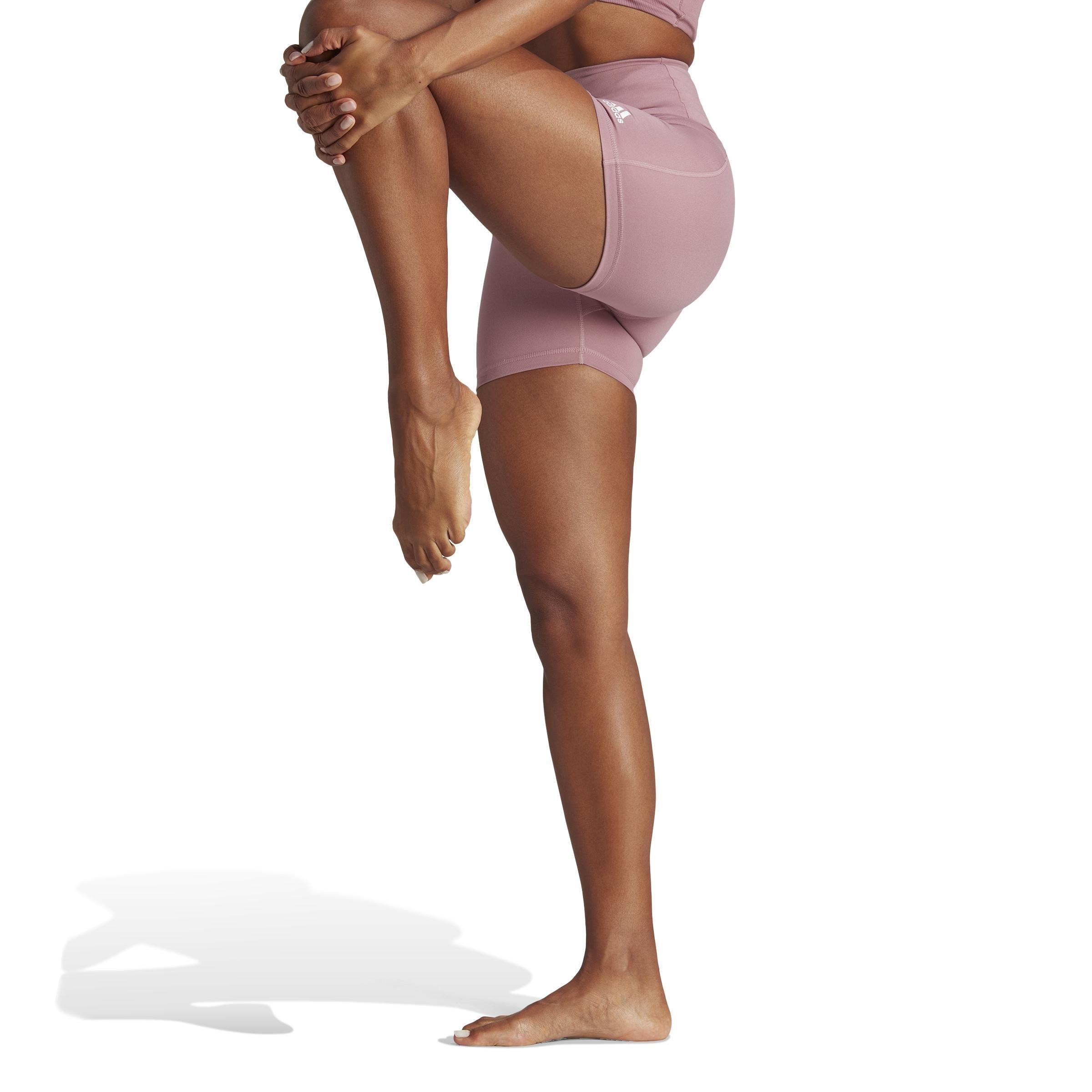 Yoga Essentials High-Waisted Short Leggings, Pink, A901_ONE, large image number 5