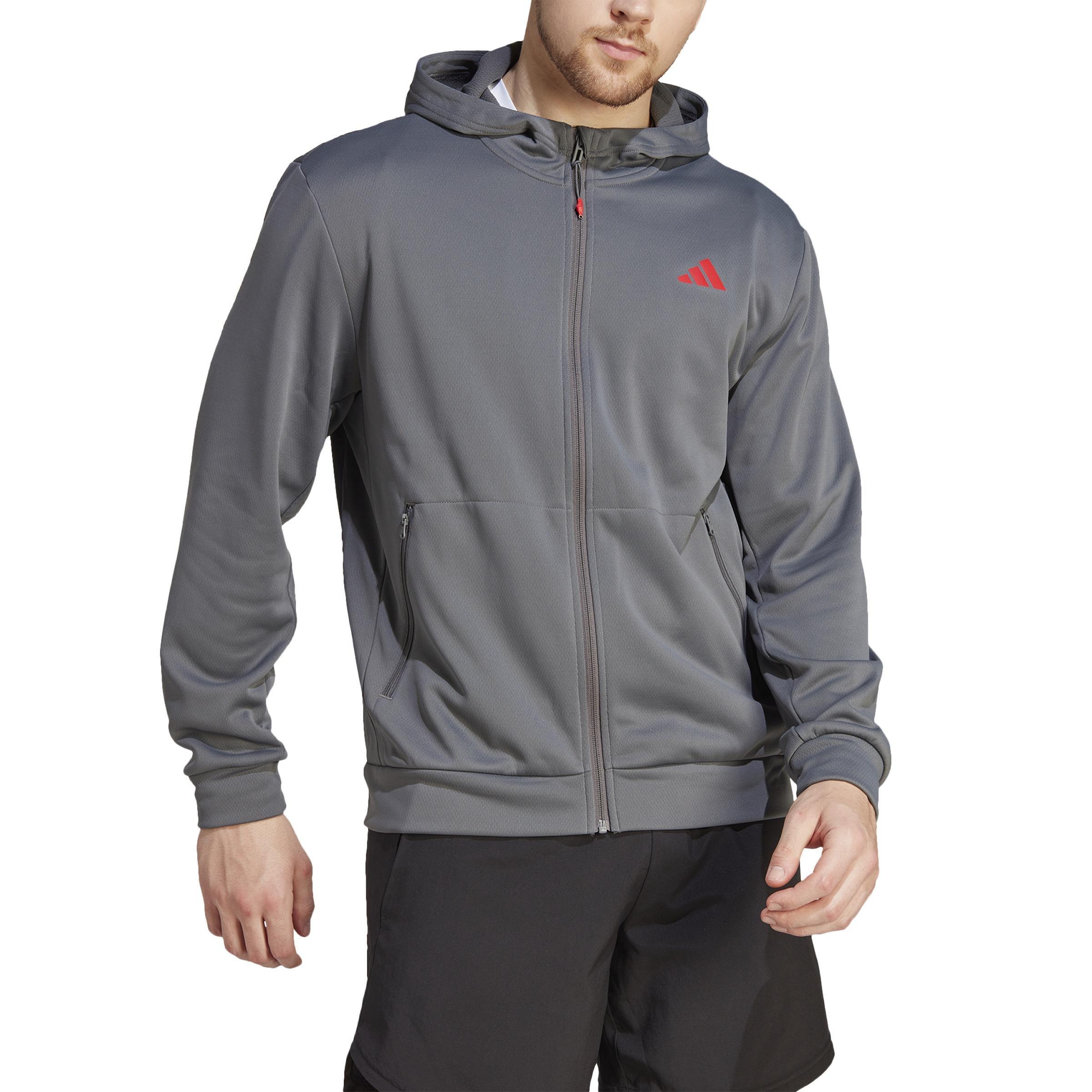 Train Essentials Seasonal Training Full-Zip Hoodie, Grey, A901_ONE, large image number 2
