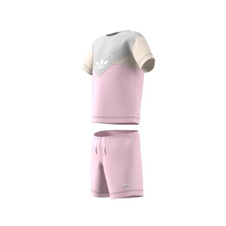 Kids Unisex Adicolor Shorts And Tee Set, Pink, A901_ONE, large image number 14