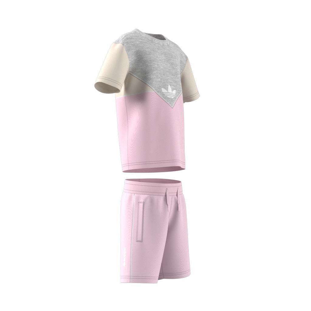 Unisex Kids Adicolor Shorts and Tee Set, Pink, A901_ONE, large image number 9