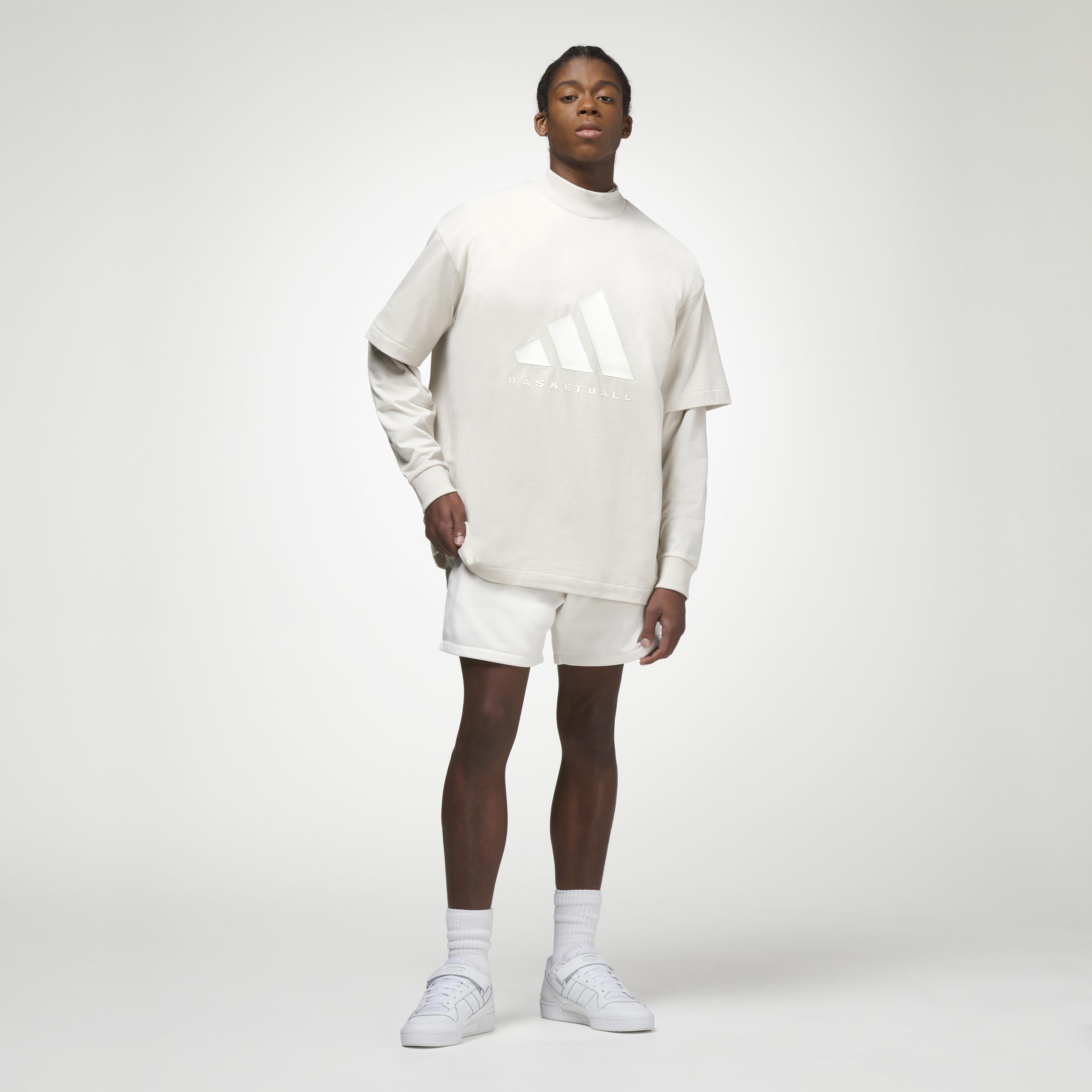 Unisex adidas Basketball T-Shirt, Beige, A901_ONE, large image number 5