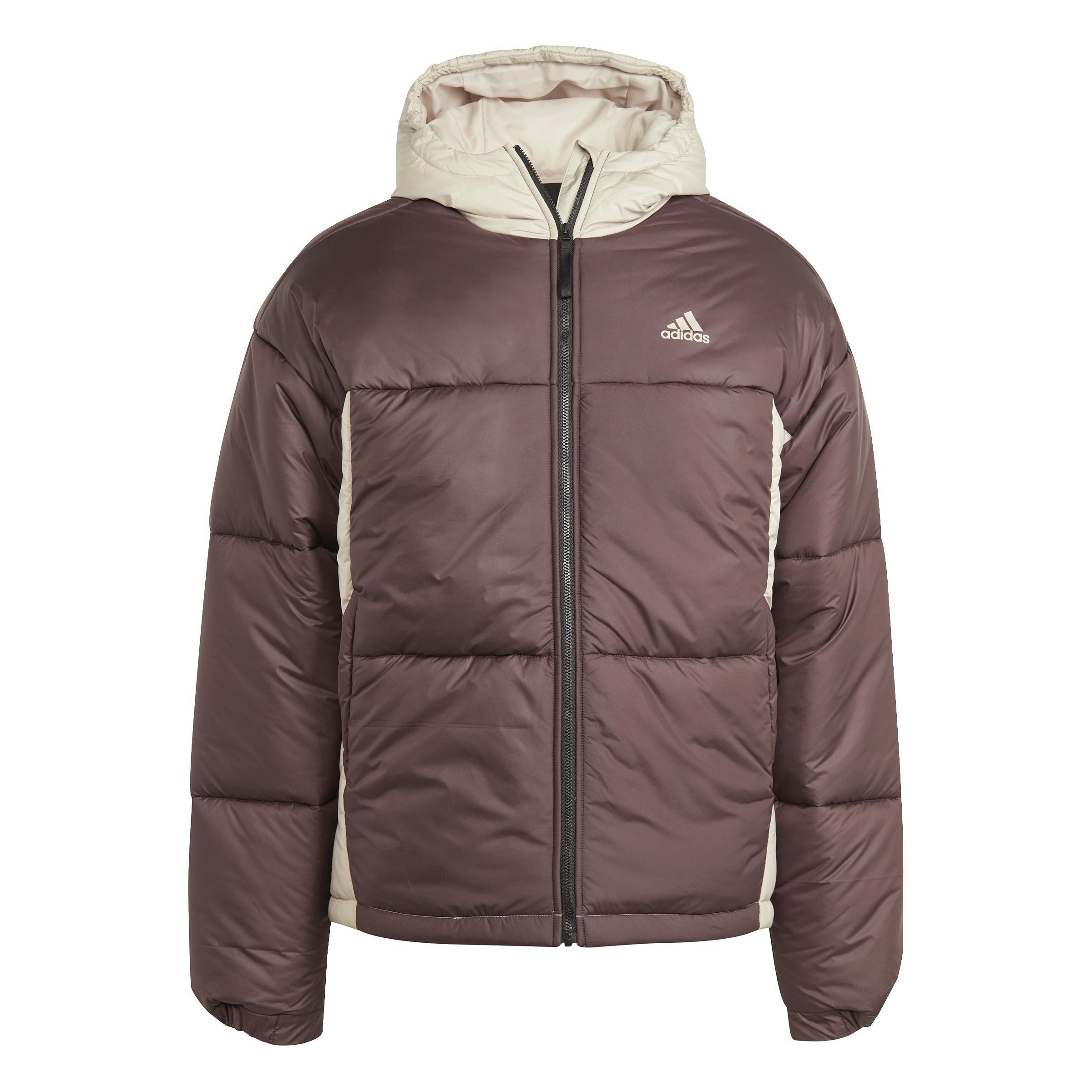 Bsc 3-Stripes Puffy Hooded Jacket, Brown, A901_ONE, large image number 2