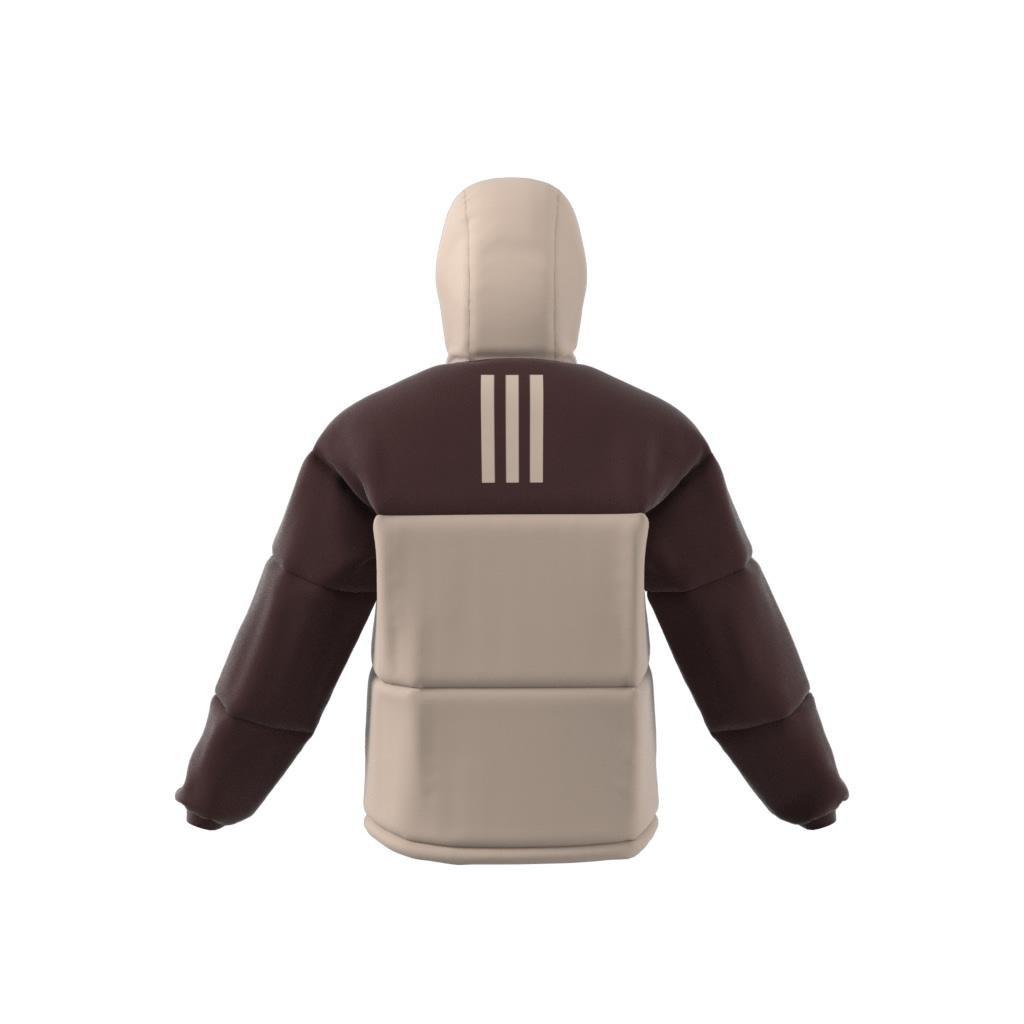 Bsc 3-Stripes Puffy Hooded Jacket, Brown, A901_ONE, large image number 9