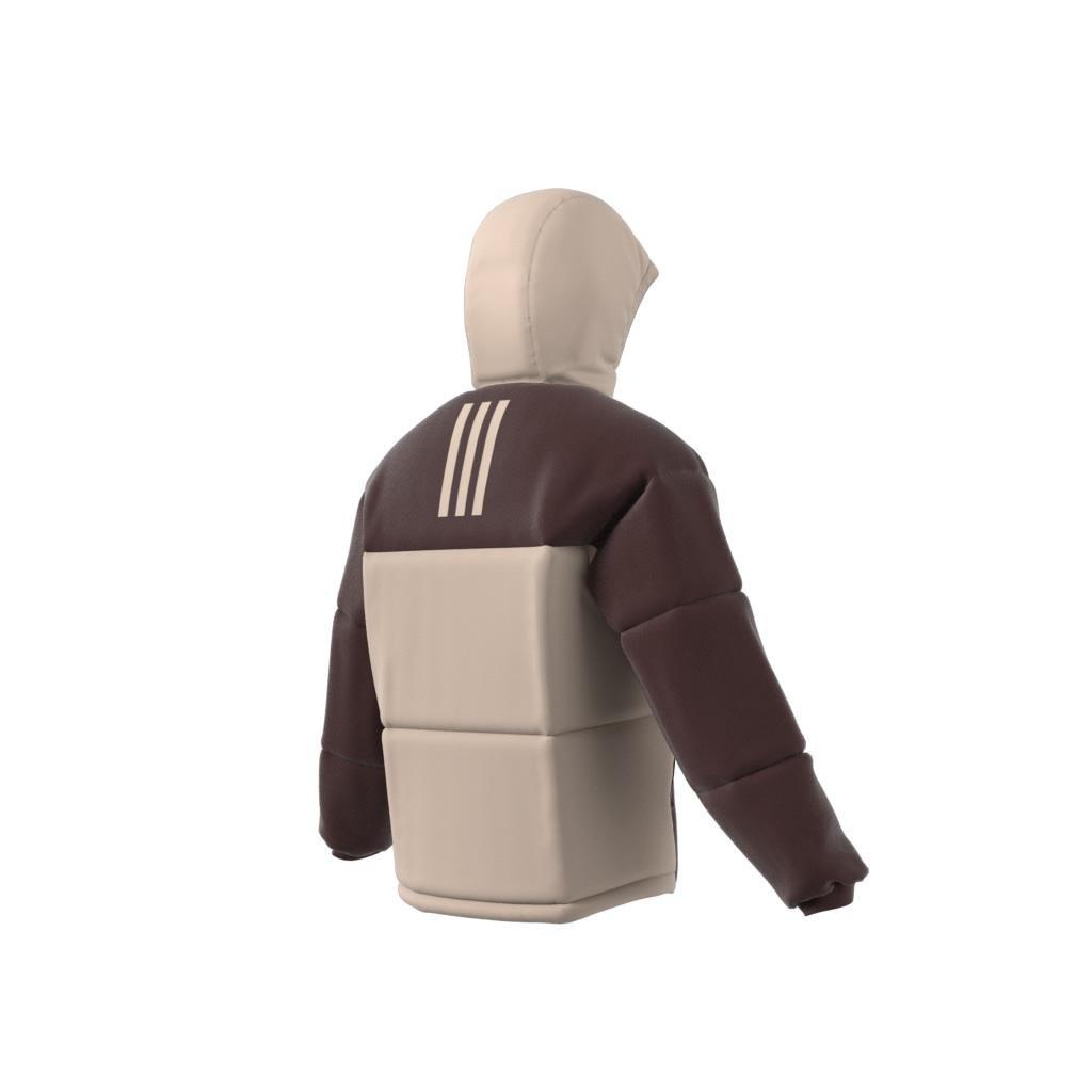 Bsc 3-Stripes Puffy Hooded Jacket, Brown, , large image number 10