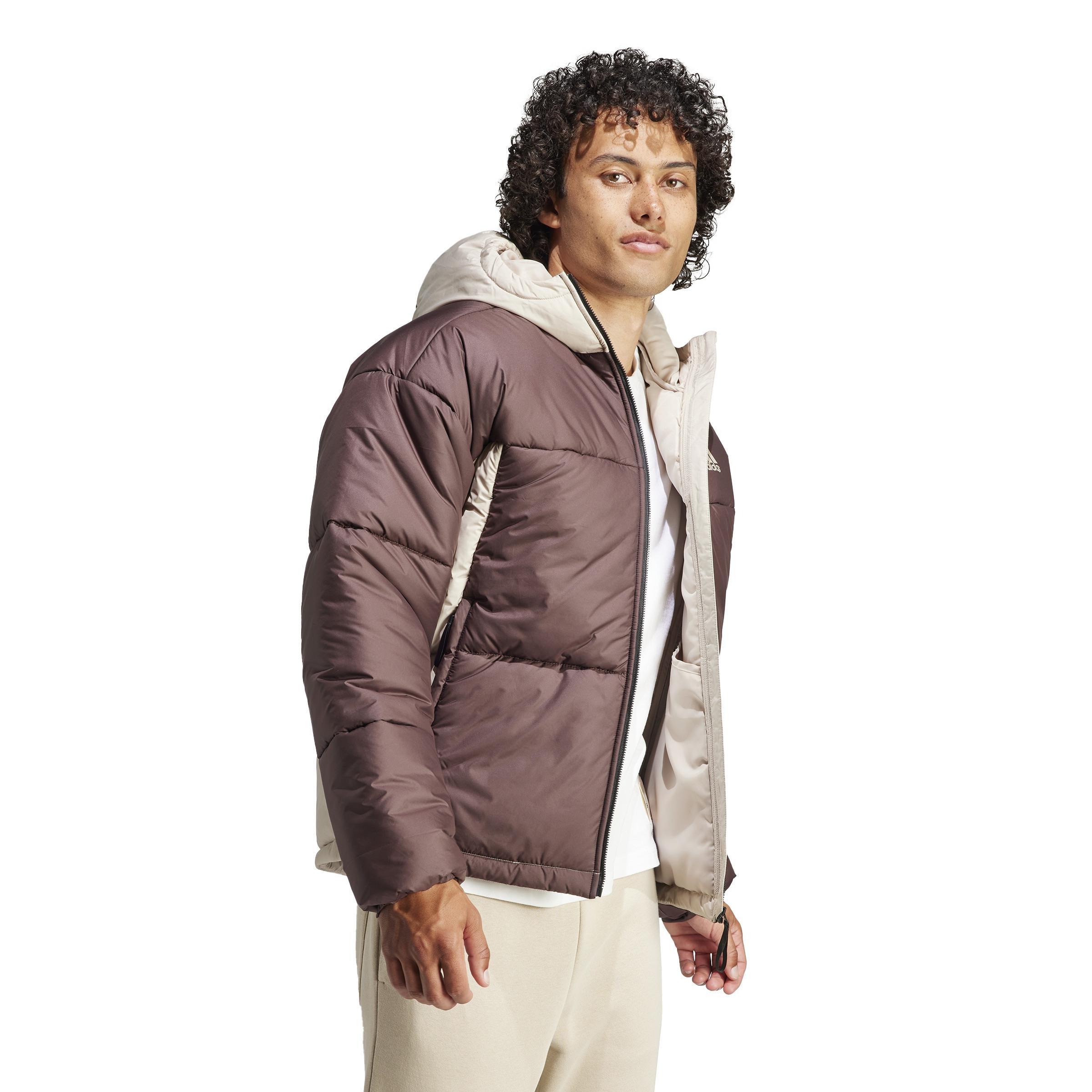 Bsc 3-Stripes Puffy Hooded Jacket, Brown, , large image number 11