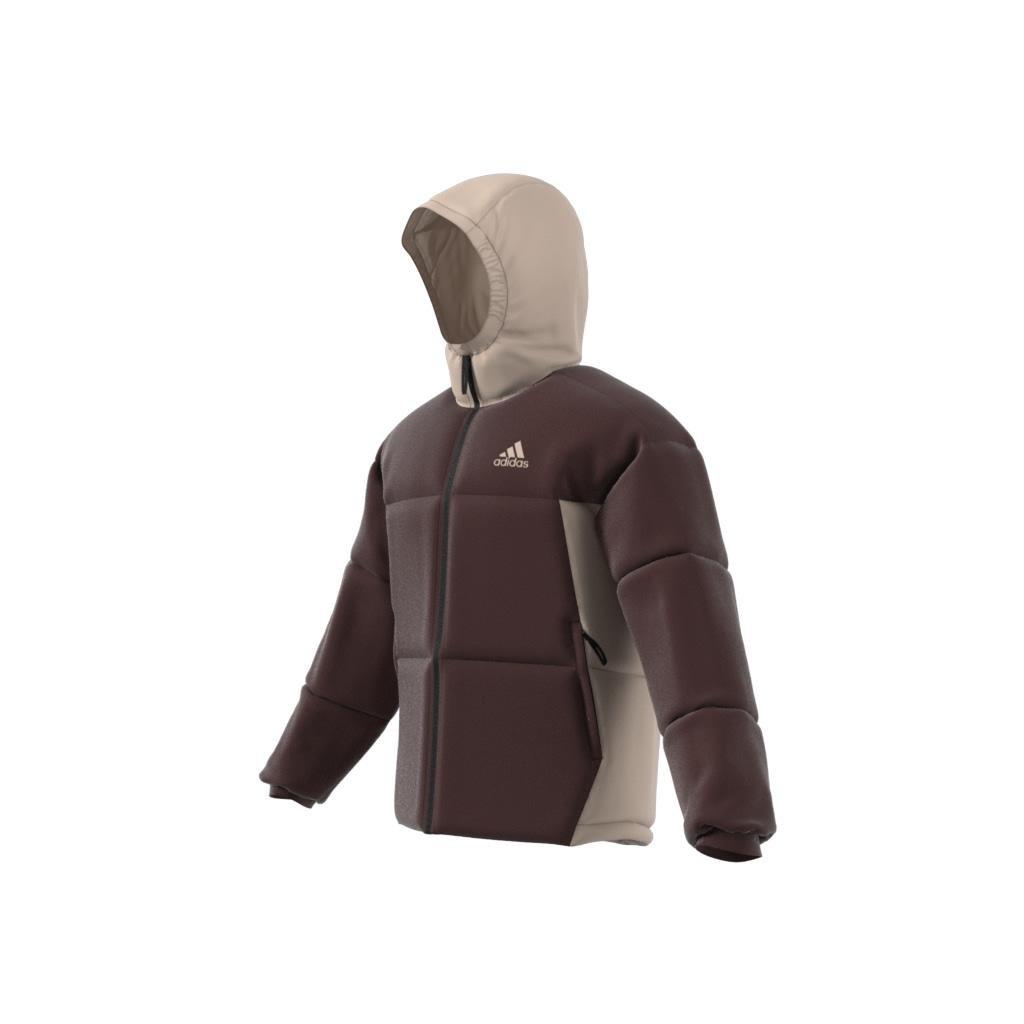 Bsc 3-Stripes Puffy Hooded Jacket, Brown, , large image number 12