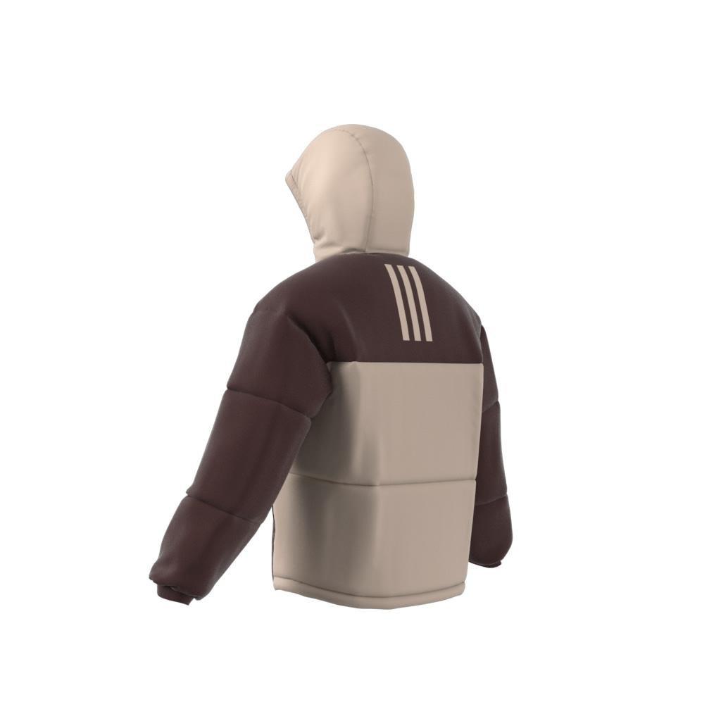 Bsc 3-Stripes Puffy Hooded Jacket, Brown, A901_ONE, large image number 14