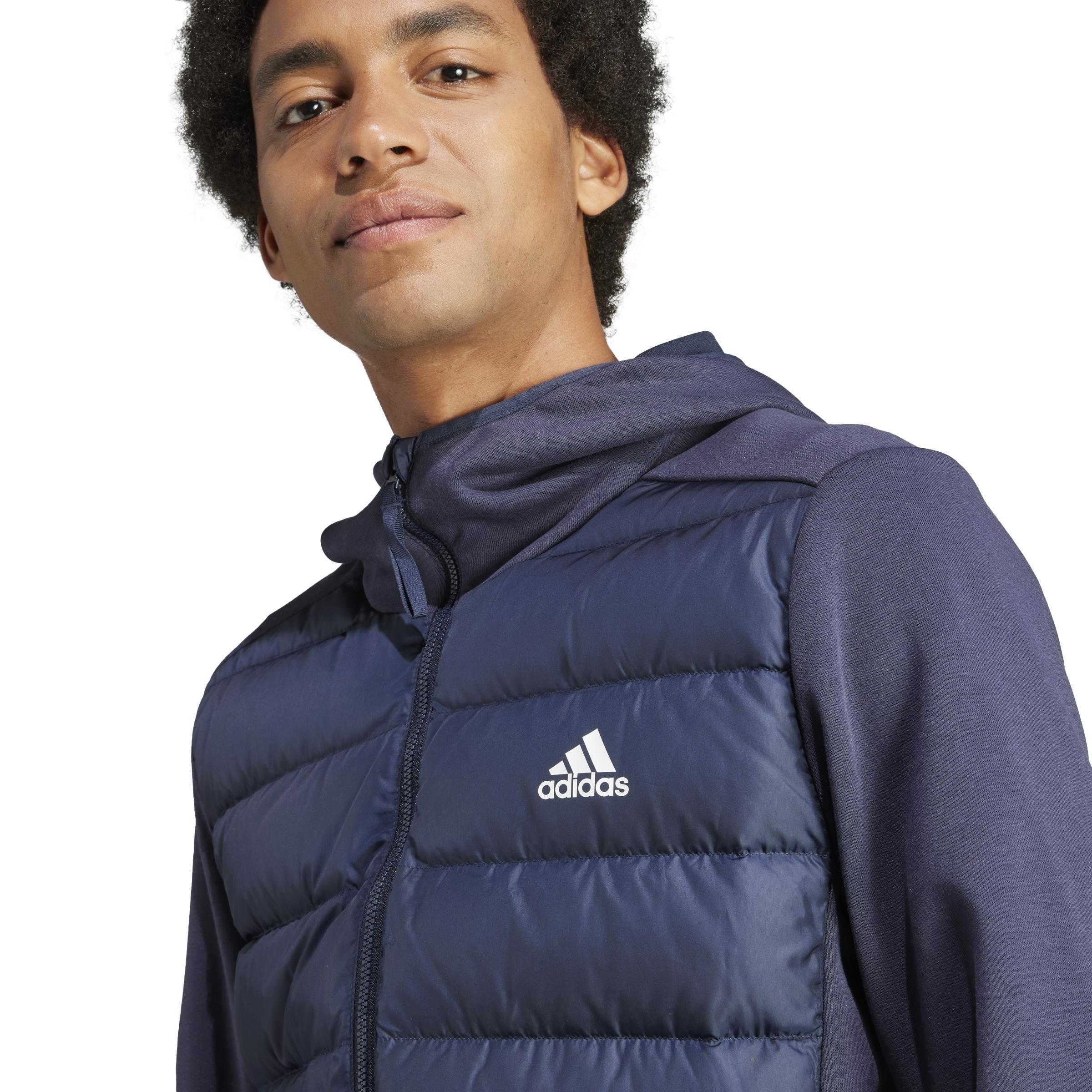 Essentials Hybrid Down Hooded Jacket, Blue, A901_ONE, large image number 5