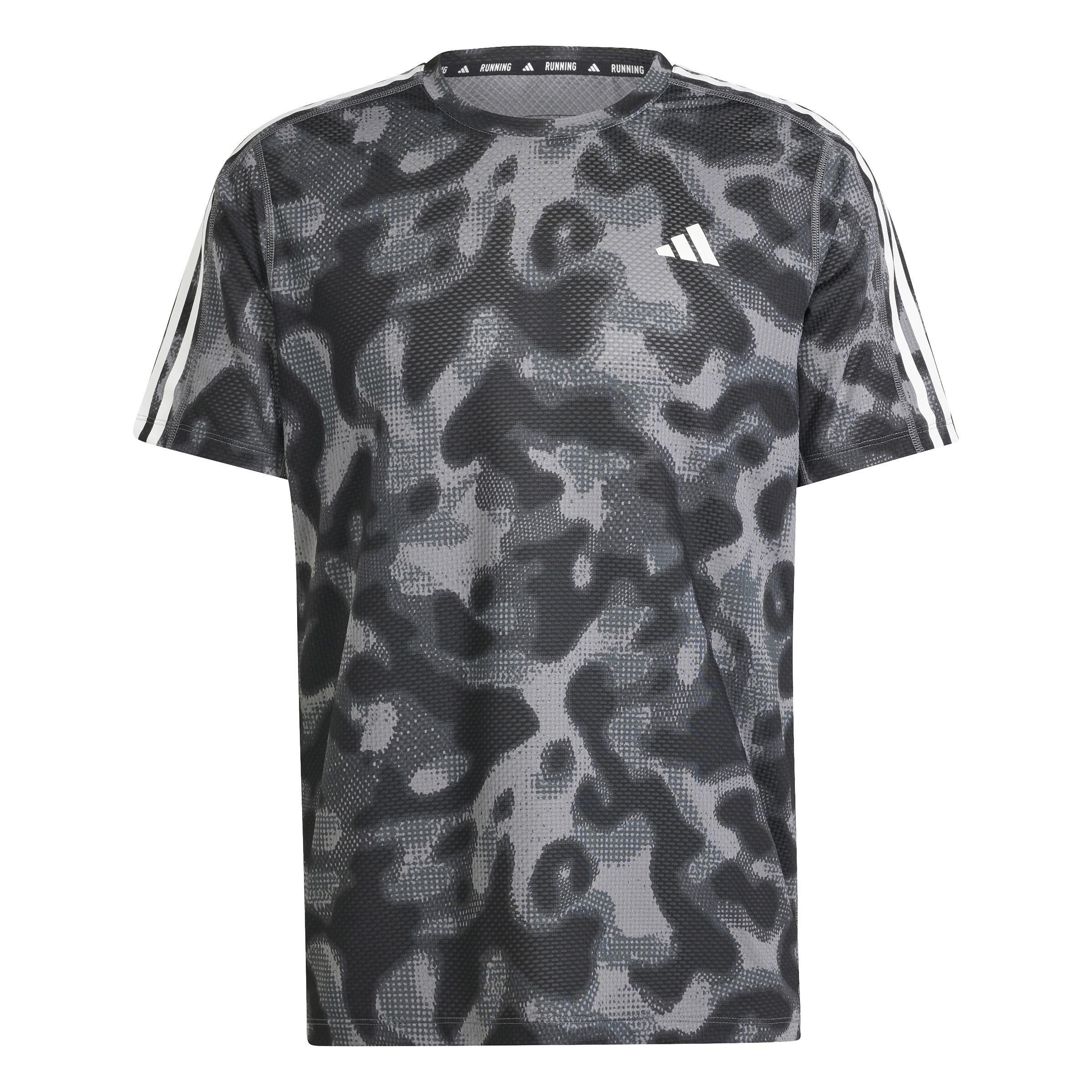 Own The Run 3-Stripes Allover Print T-Shirt, Grey, , large image number 2