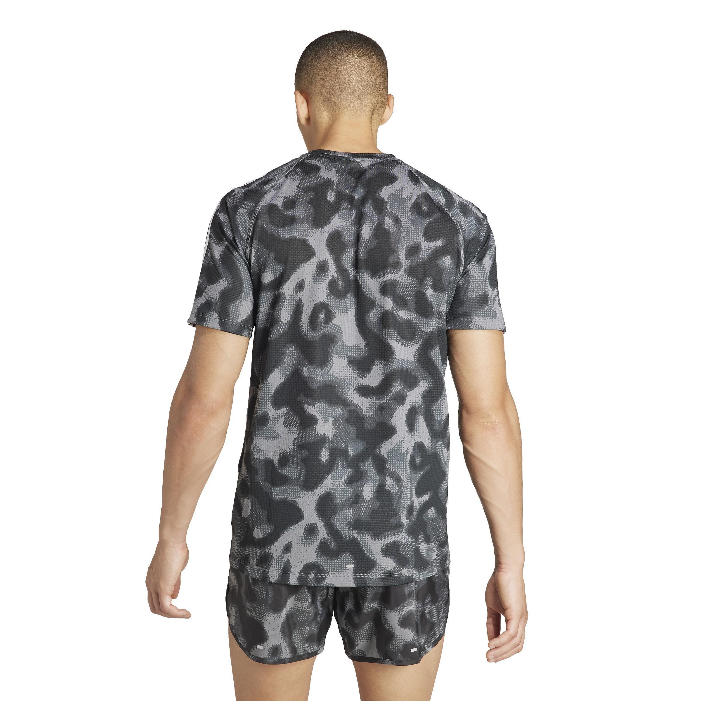 Own The Run 3-Stripes Allover Print T-Shirt, Grey, , large image number 3
