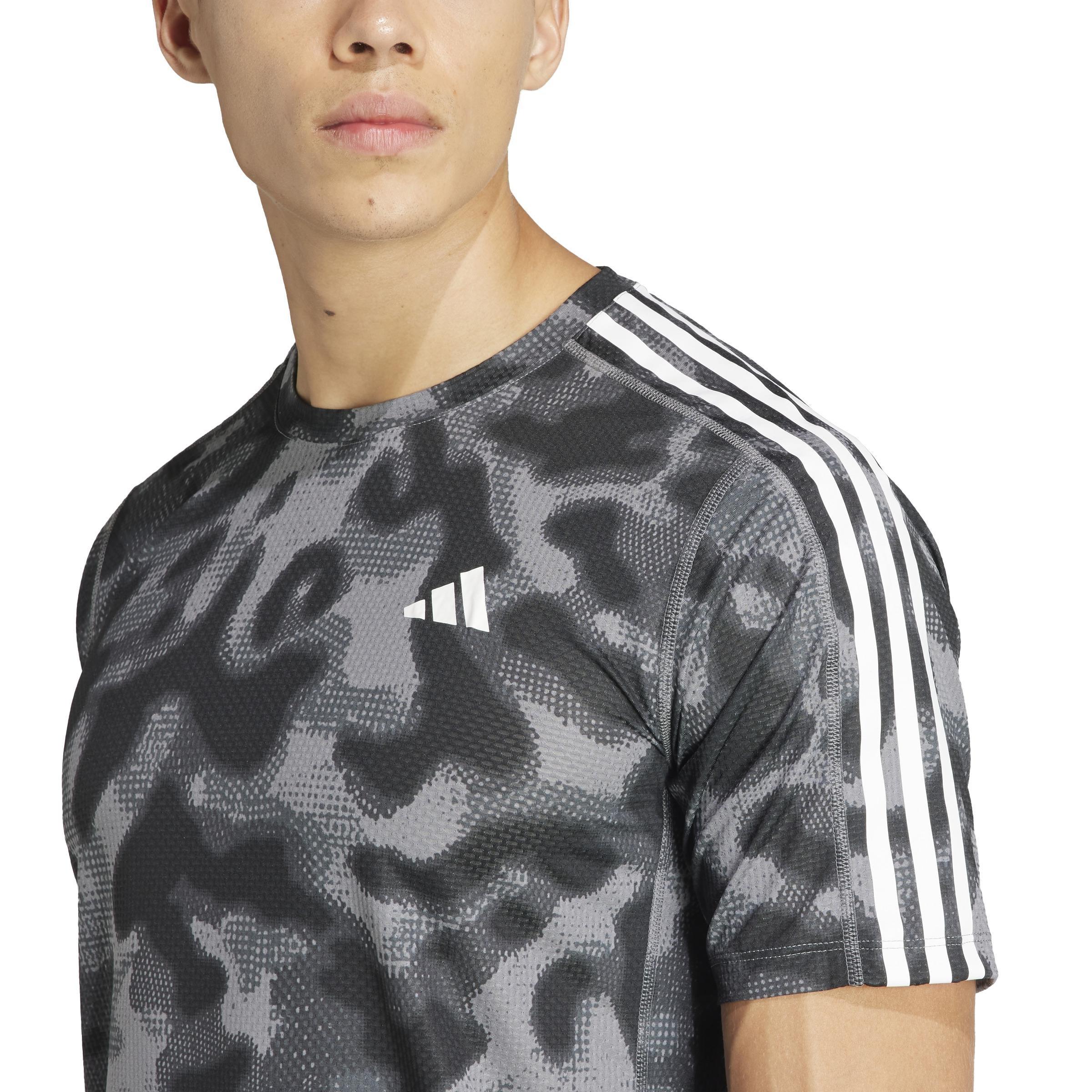 Own The Run 3-Stripes Allover Print T-Shirt, Grey, , large image number 5