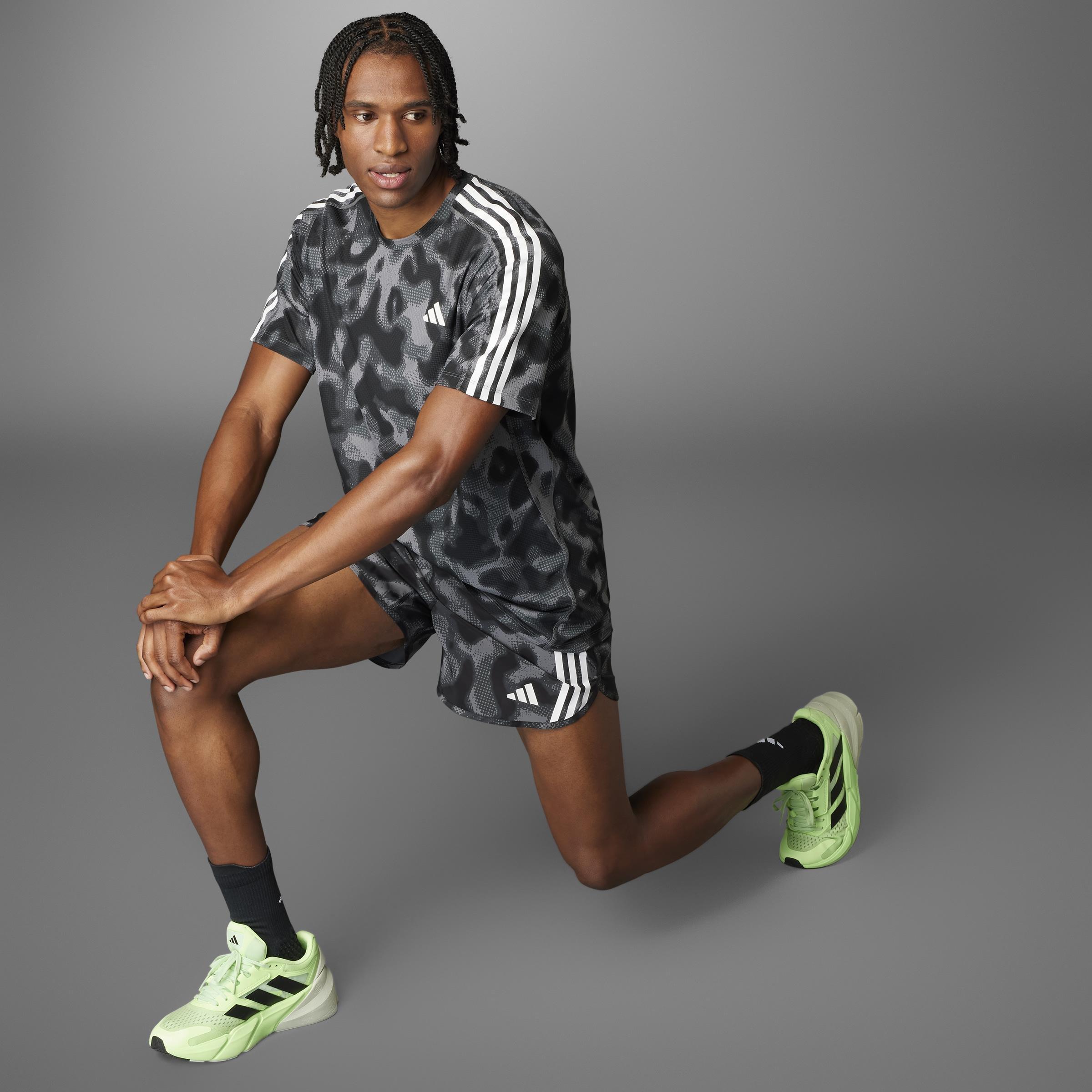 Own The Run 3-Stripes Allover Print T-Shirt, Grey, , large image number 6