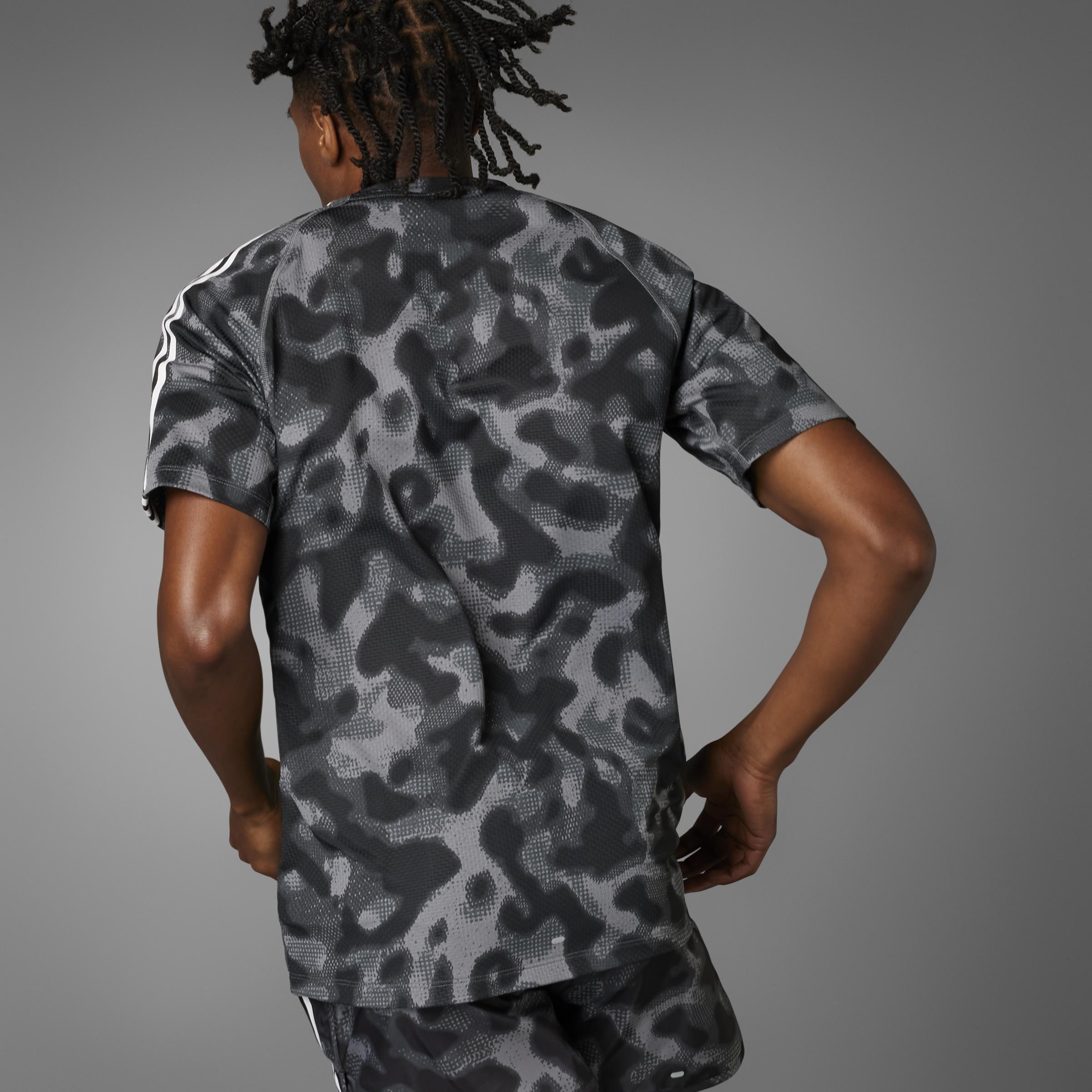 Own The Run 3-Stripes Allover Print T-Shirt, Grey, , large image number 7